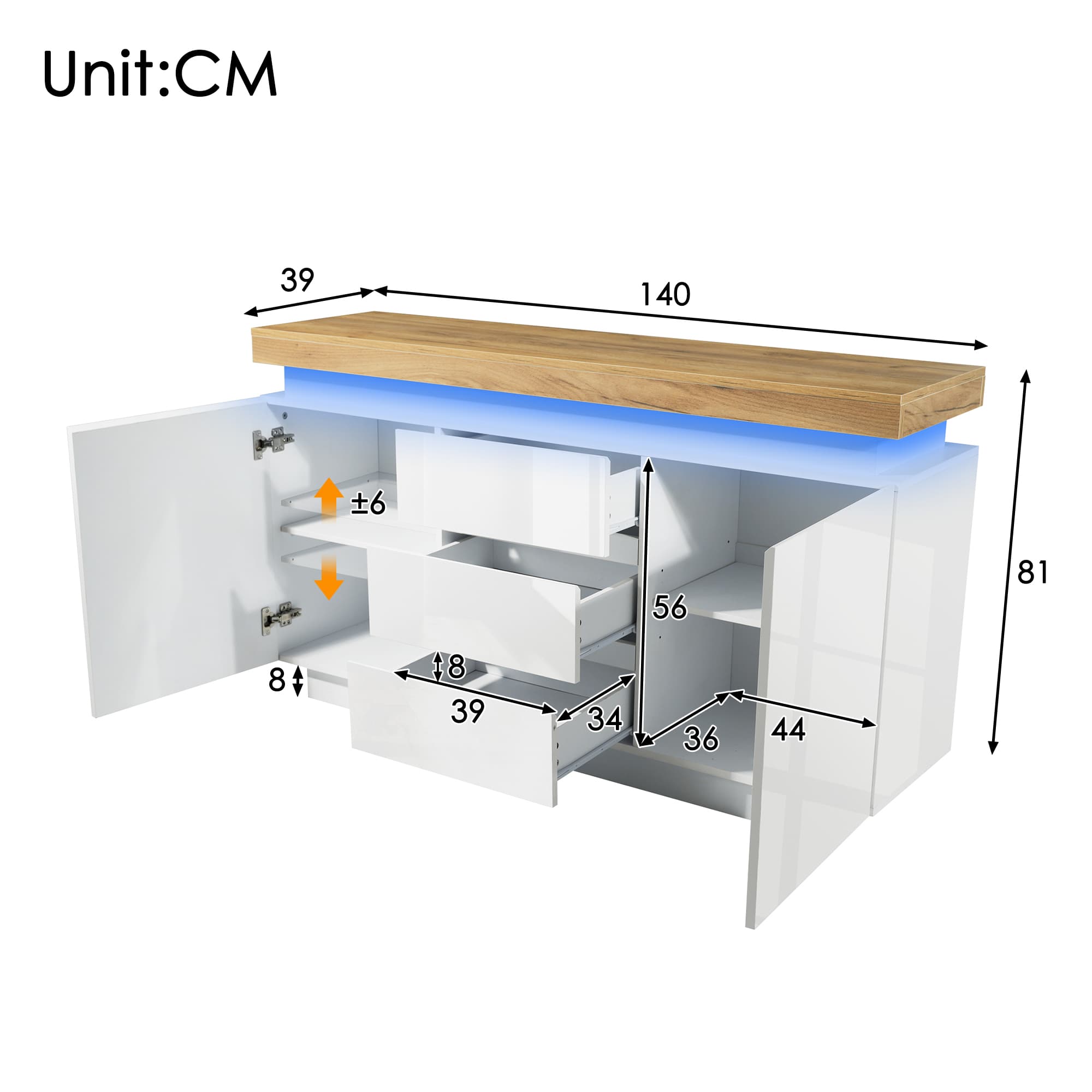 Transform Your Space with this Modern LED Sideboard Cabinet - image 6