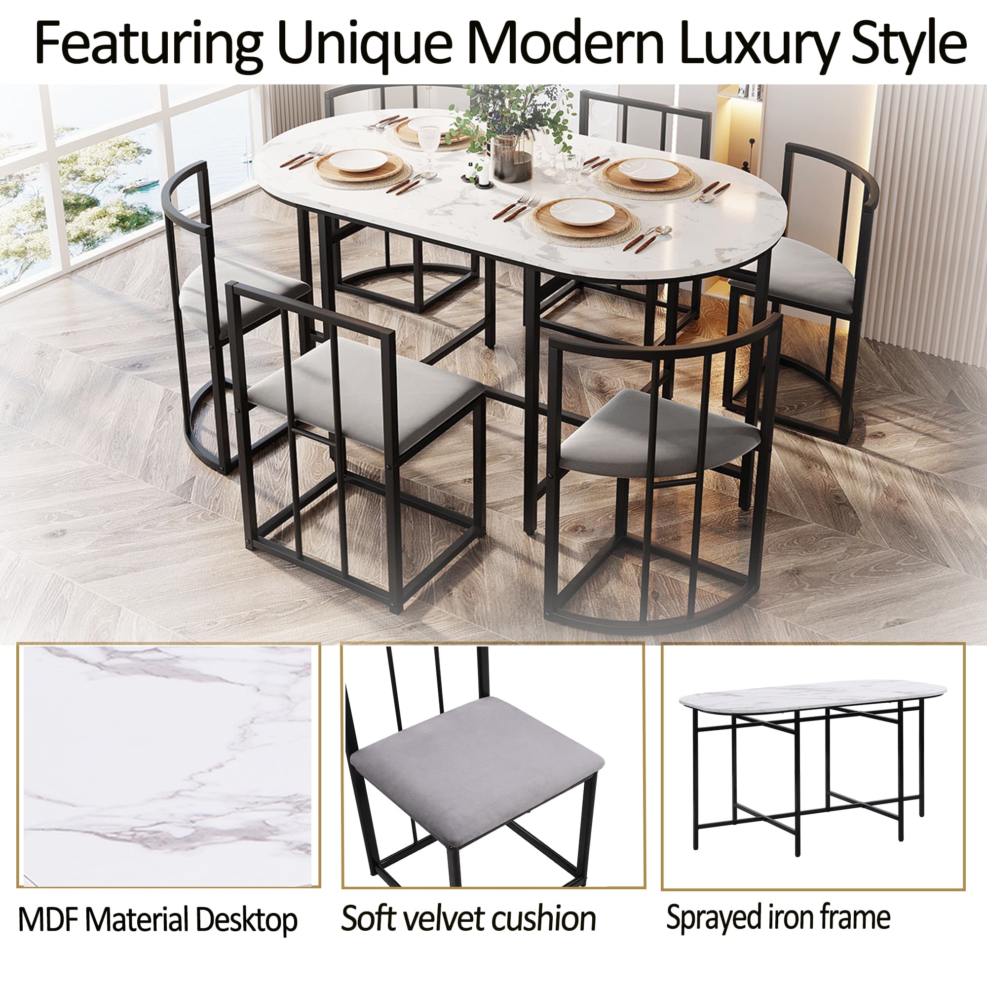 Modern 6-Seater Dining Set for Stylish Family Meals - image 2