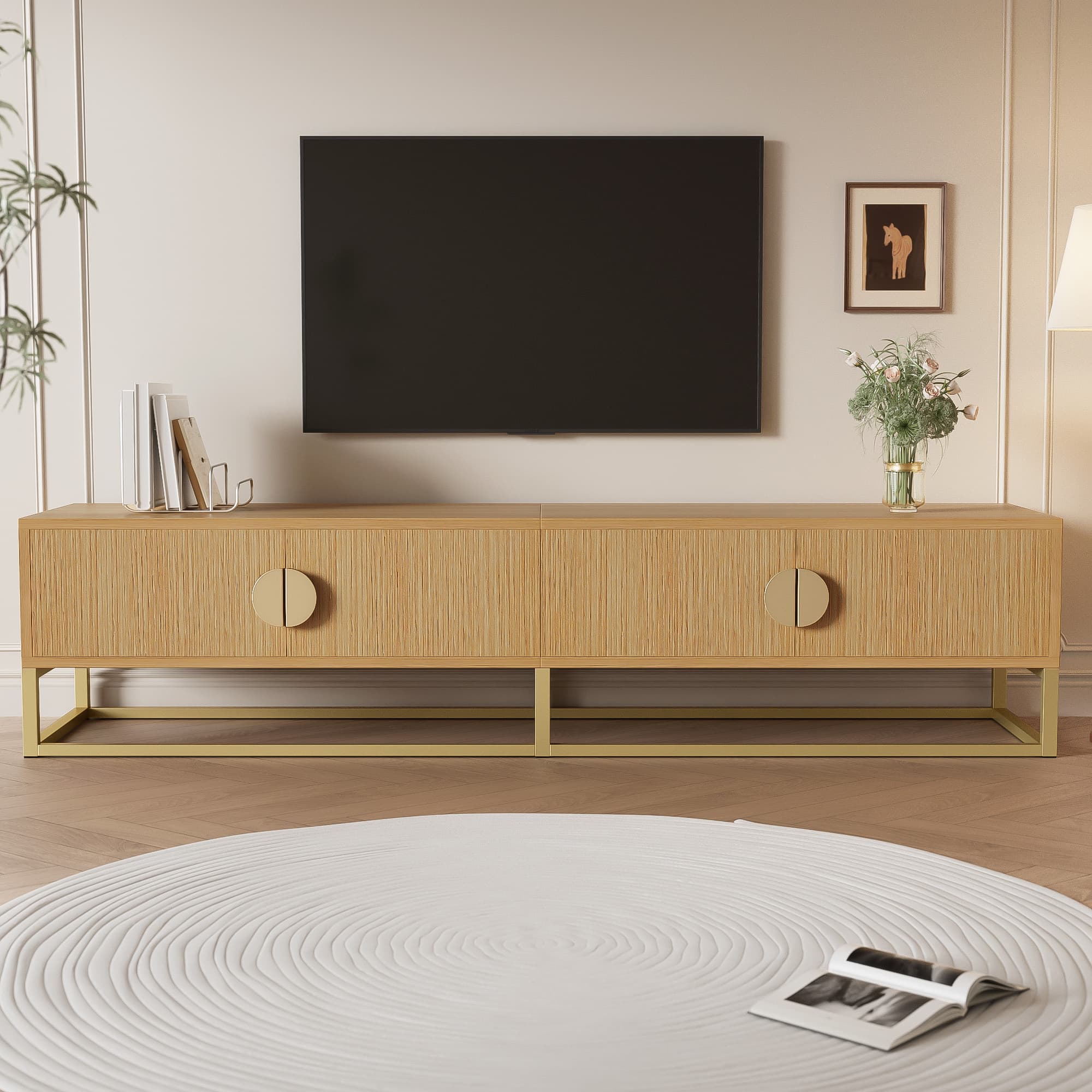 Transform Your Space with this Chic Wood Grain TV Cabinet - image 6