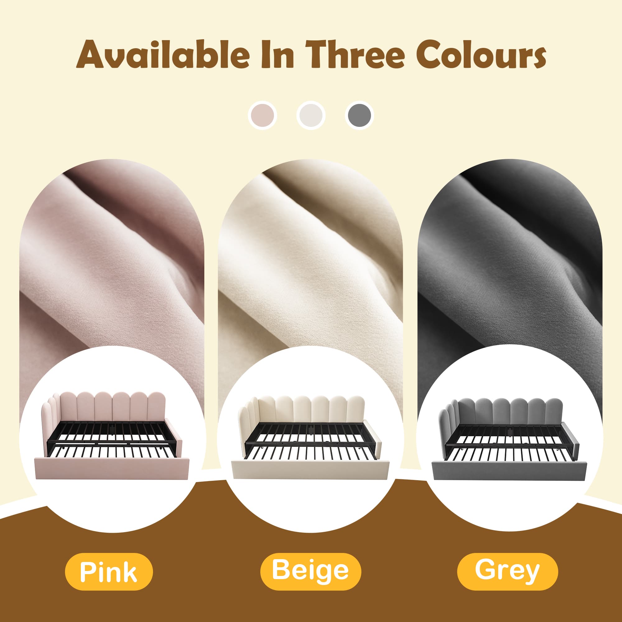 Chic Velvet Daybed with Pull-Out Guest Bed | 90x190cm - image 2