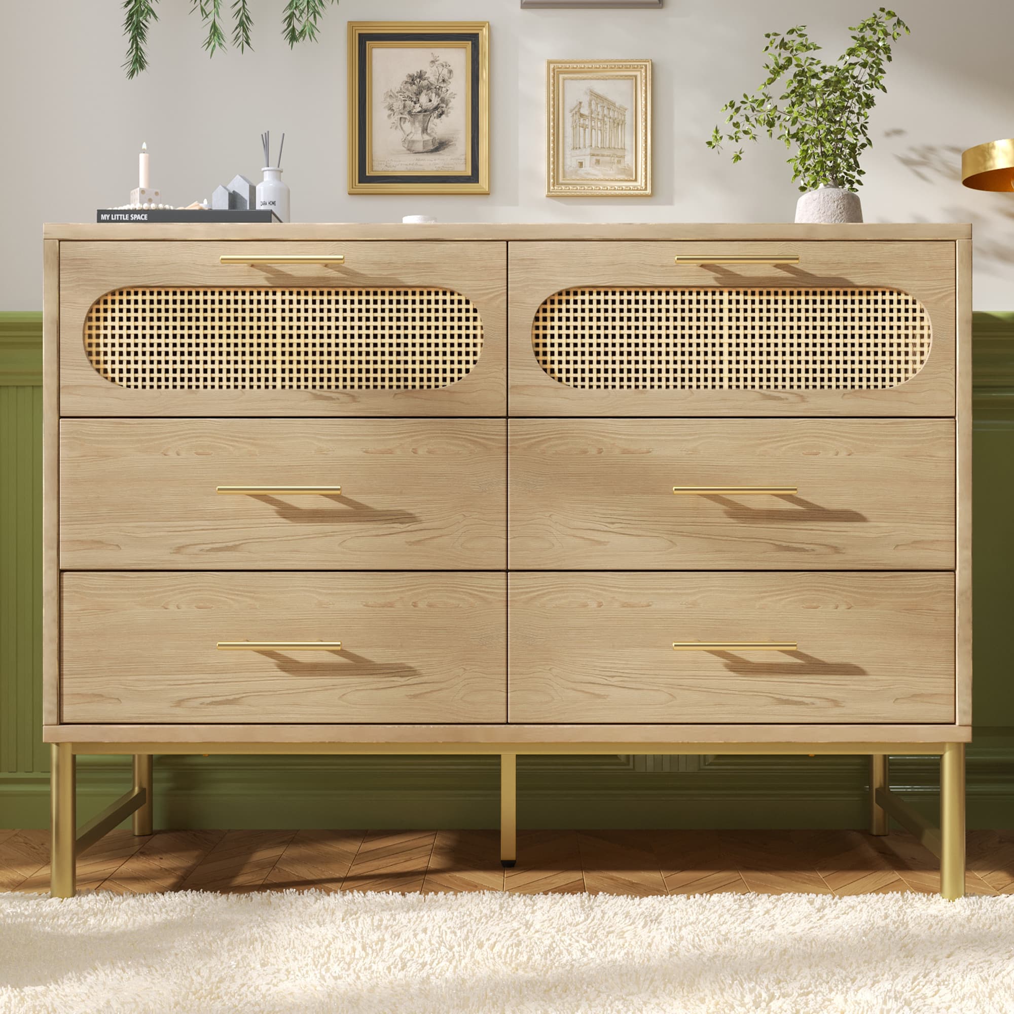 Stylish Rattan Sideboard with Six Drawers for Modern Homes - image 3