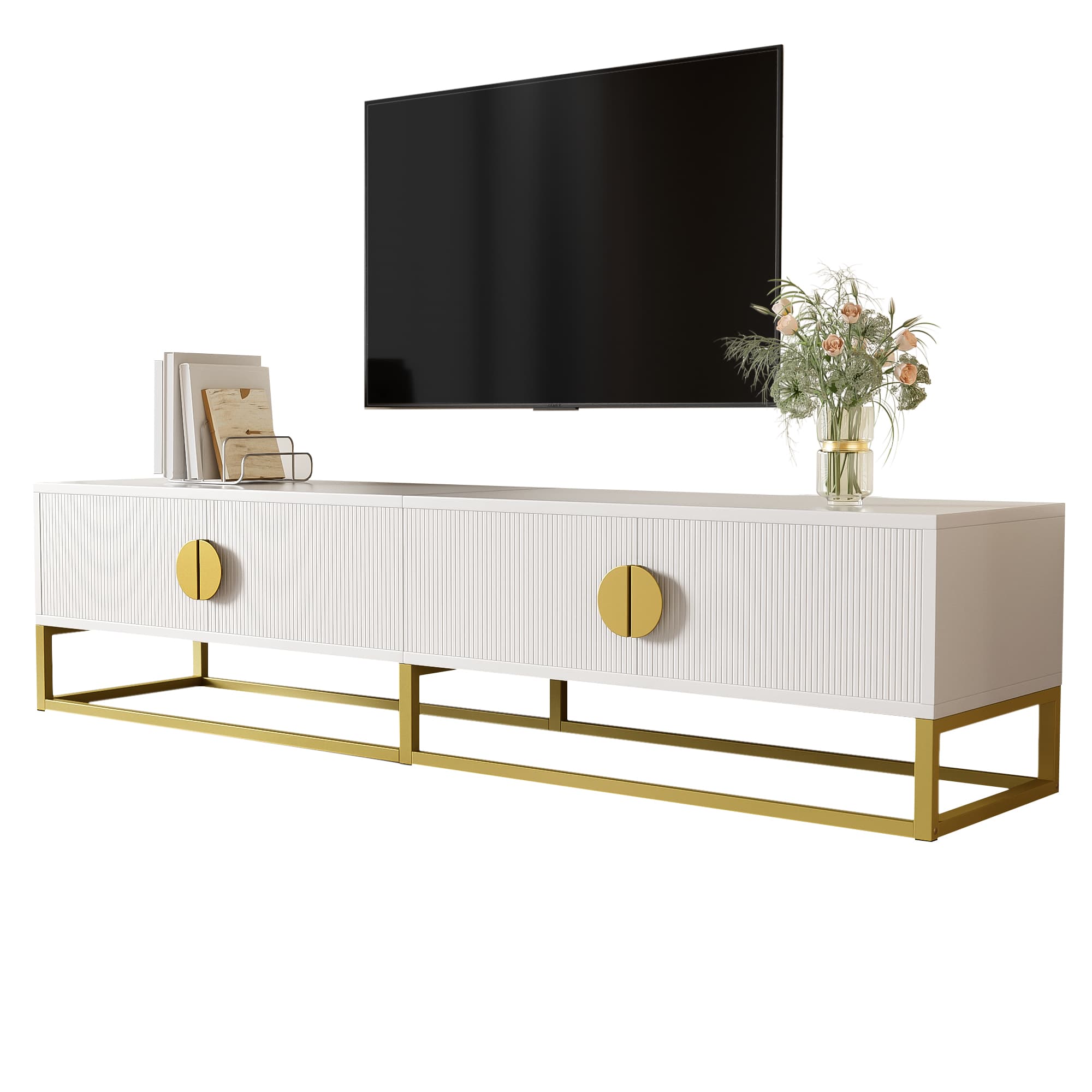 Transform Your Living Room with This Modern White TV Cabinet