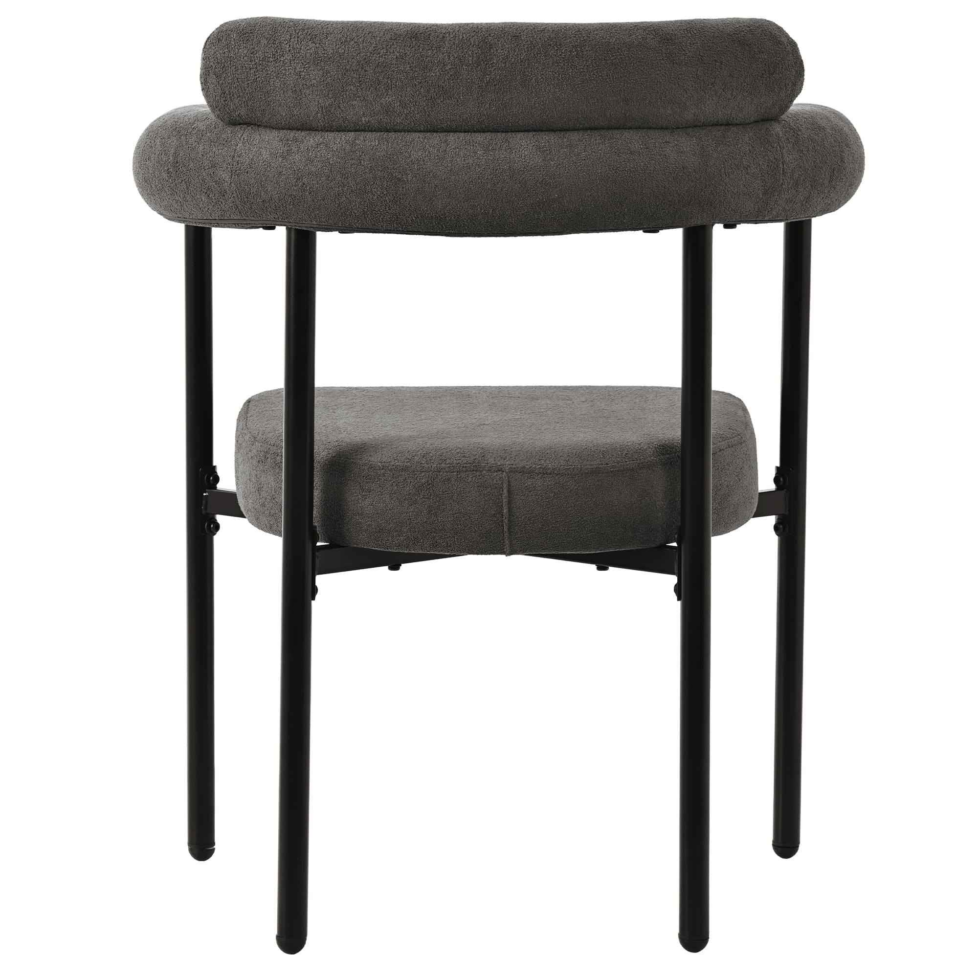 Set of 4 Modern Velvet Upholstered Dining Chairs in Grey - image 5