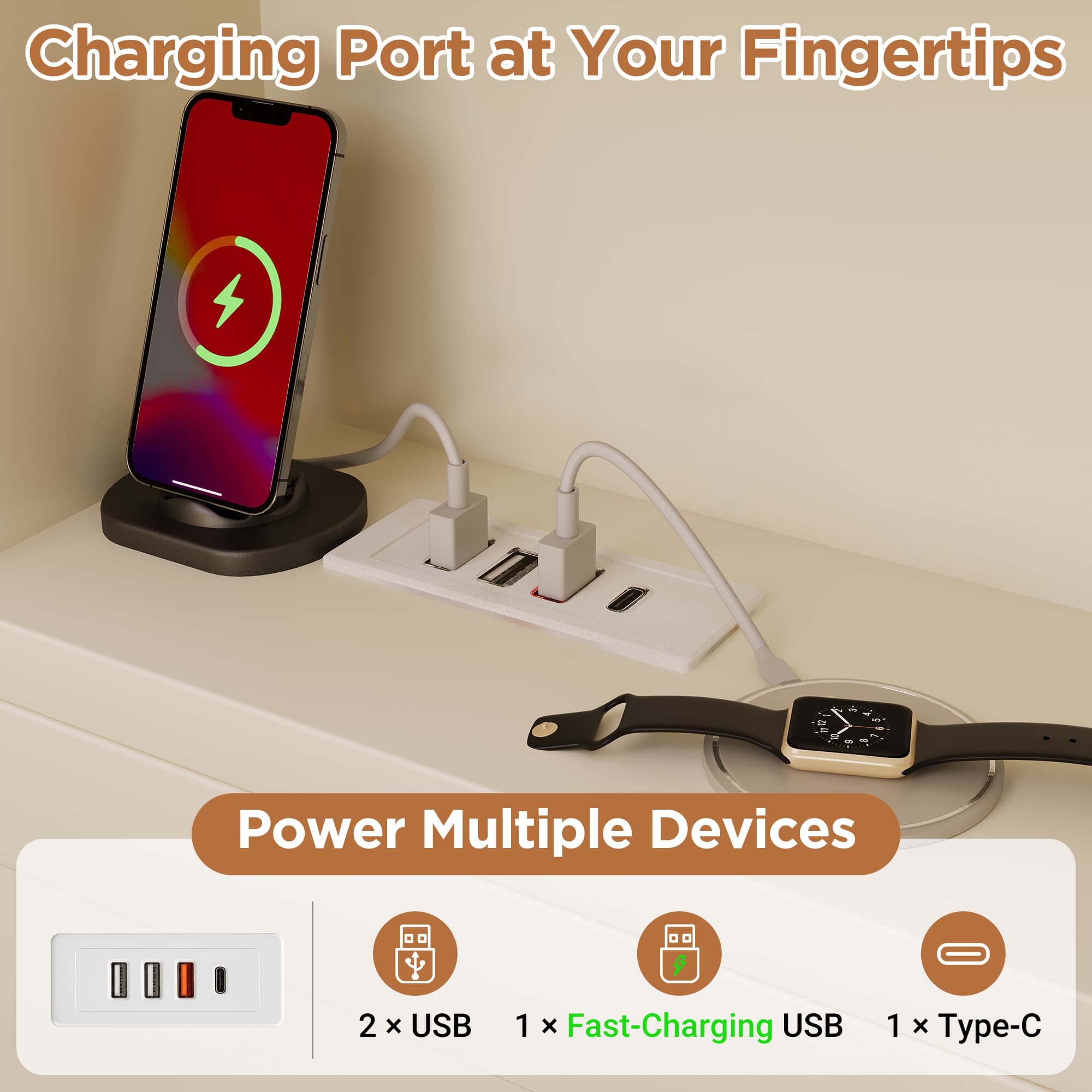 White Single Storage Bed with Bookcase Headboard & USB-C Port - image 1