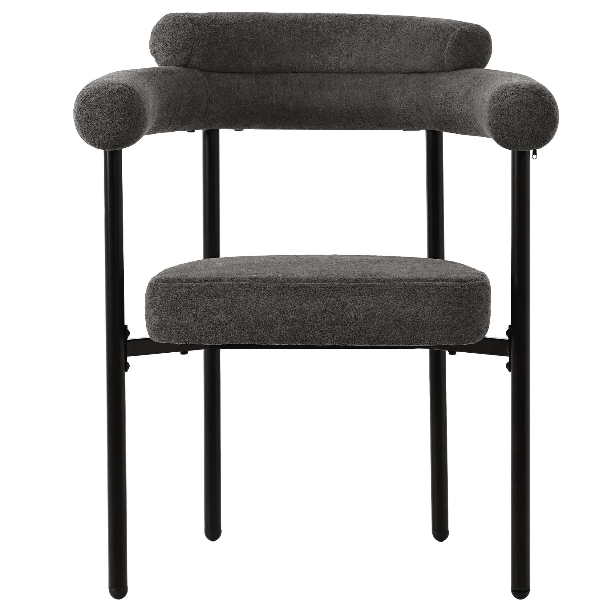 Set of 4 Modern Velvet Upholstered Dining Chairs in Grey - image 2