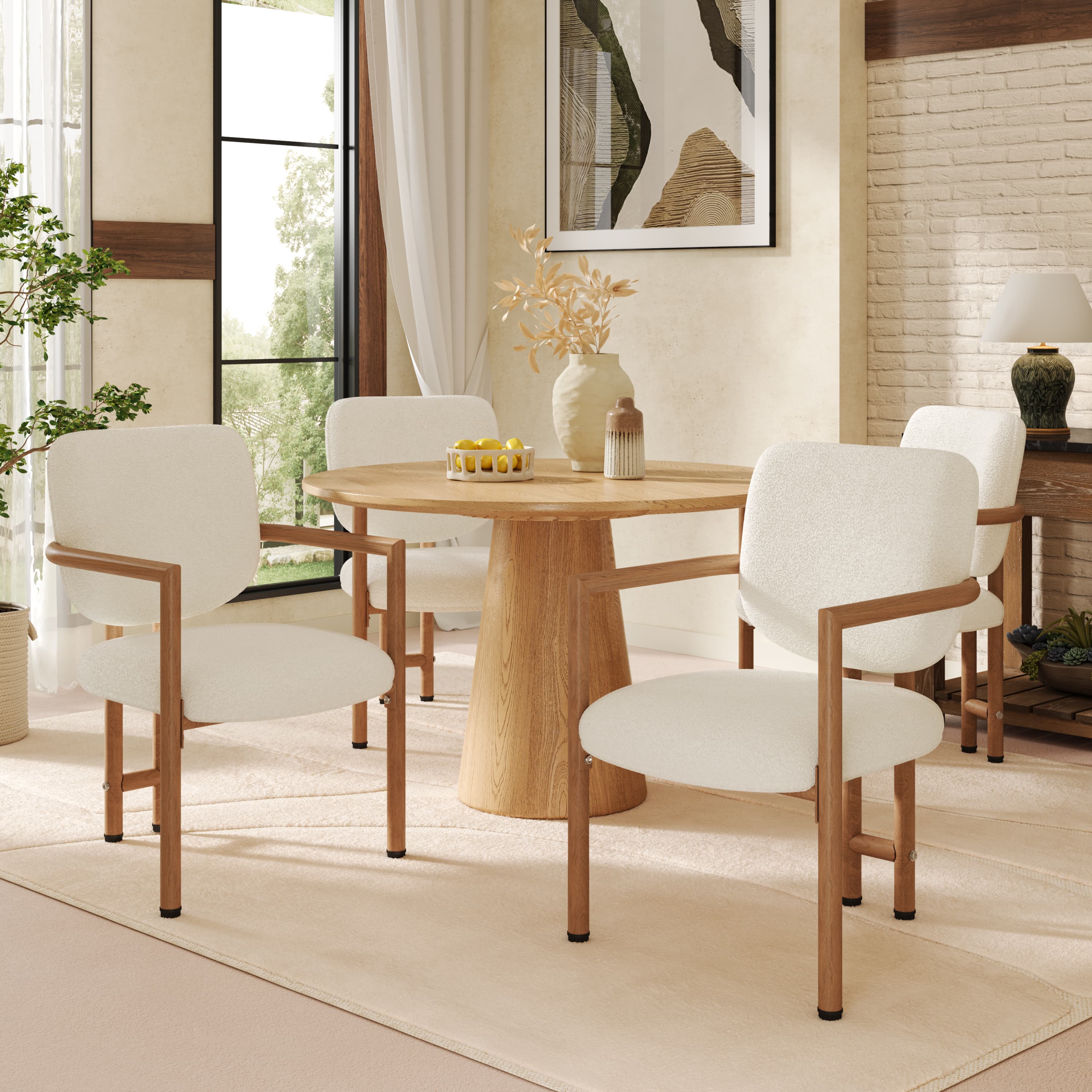 Transform Your Dining Space with 6 Chic Boucle Chairs - image 1