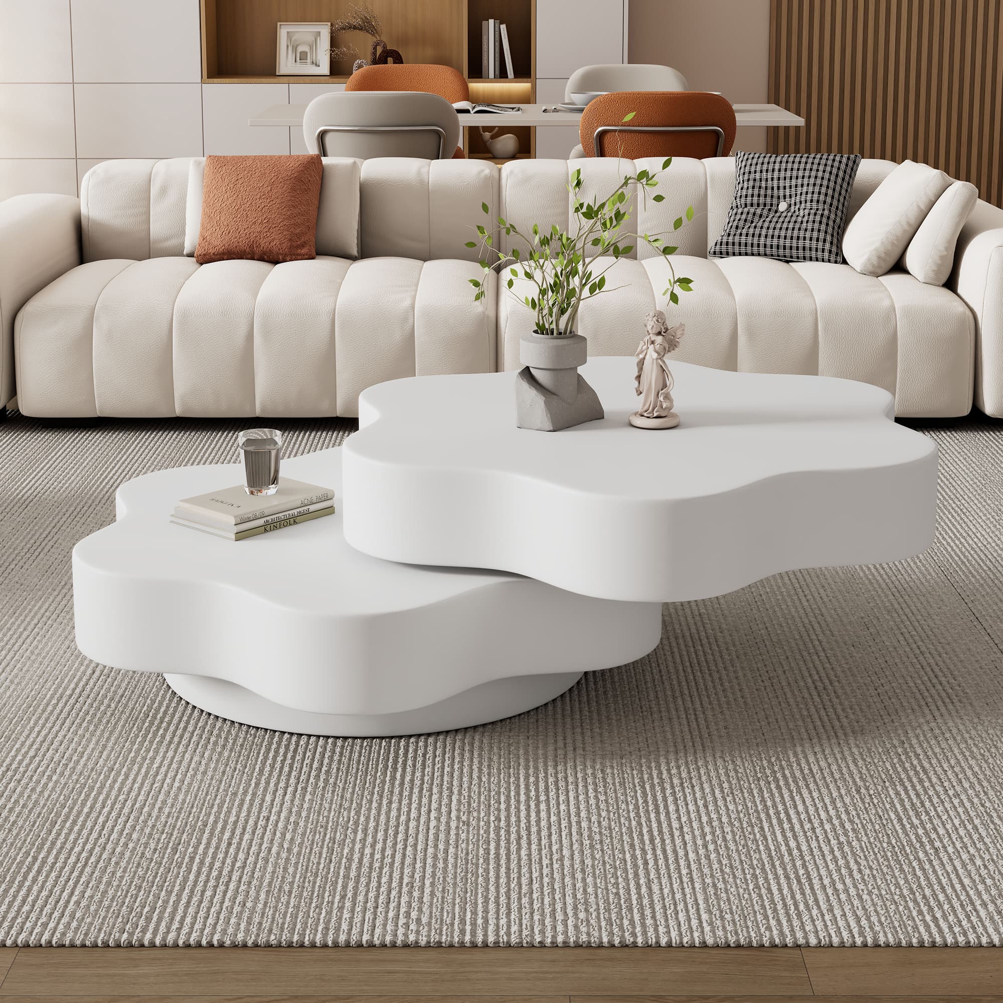 Flower-Shaped Coffee Table with 360° Rotating Top - image 4