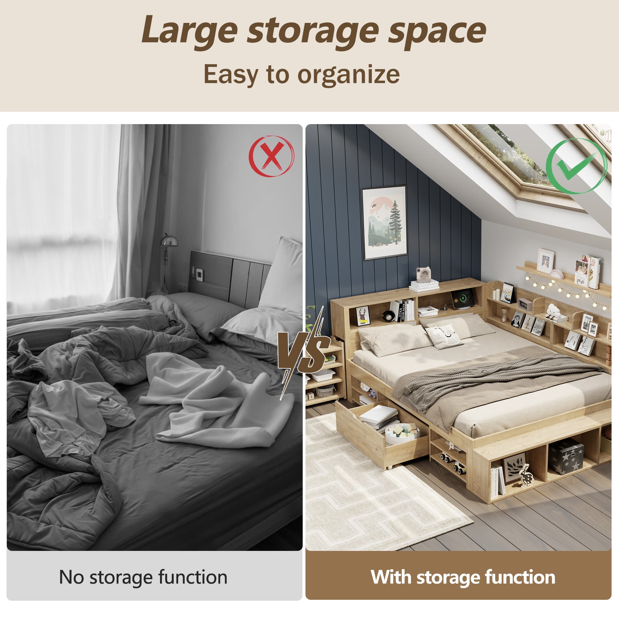 Children's Single Bed with Drawers, Bookcase and Storage Cupboard - image 1