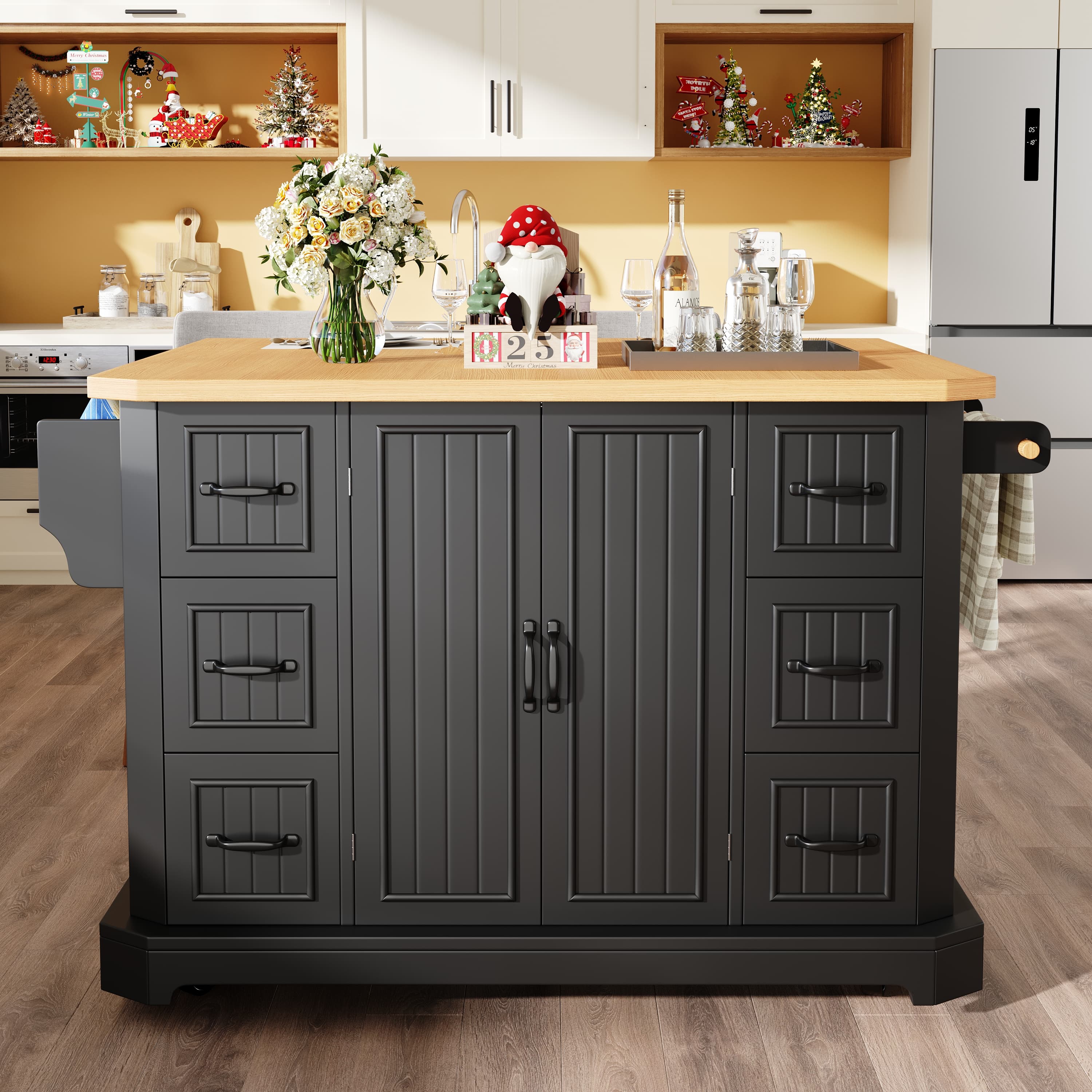 Expand Your Kitchen with a Stylish Mobile Island Storage Cart - image 4