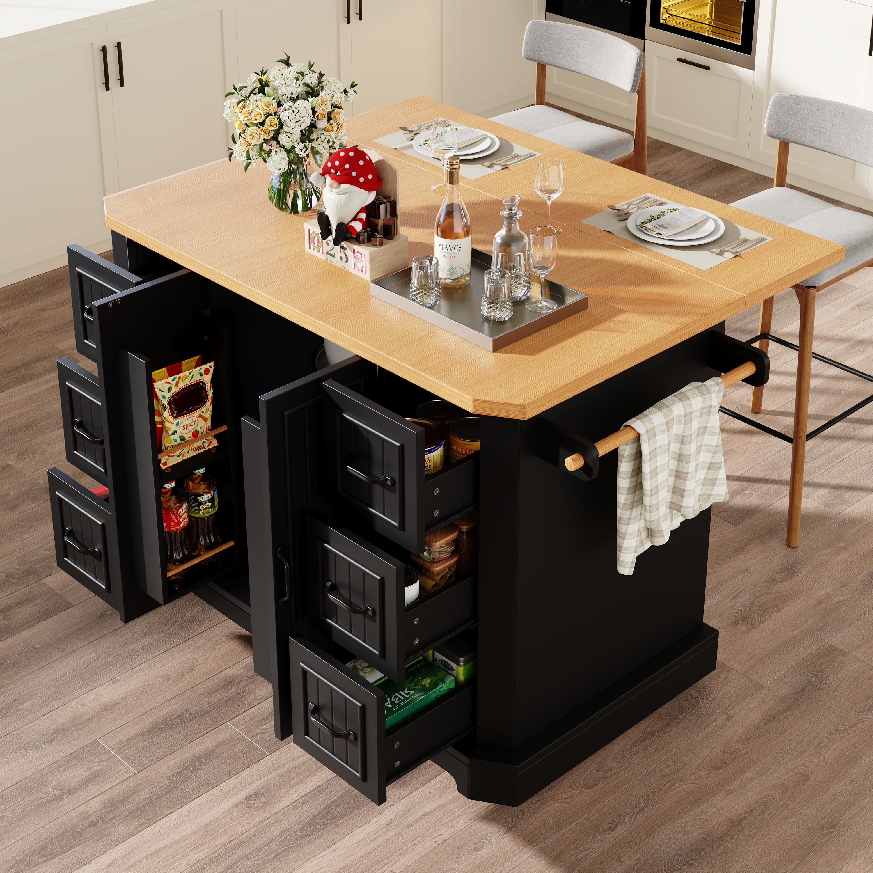 Expand Your Kitchen with a Stylish Mobile Island Storage Cart - image 5