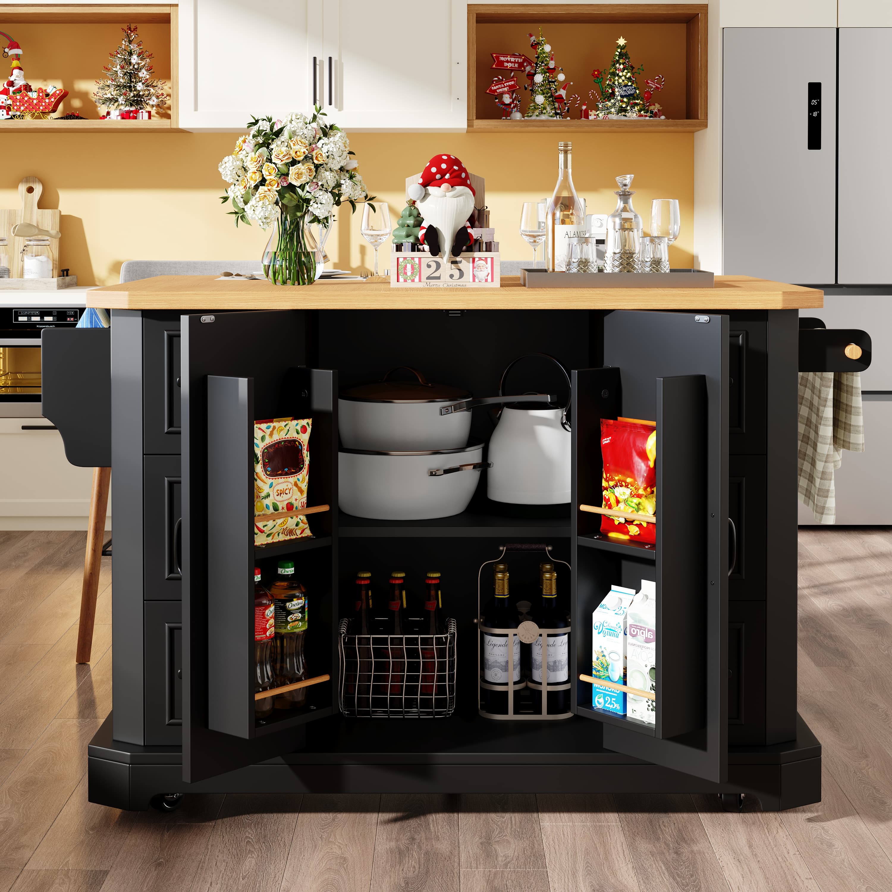 Expand Your Kitchen with a Stylish Mobile Island Storage Cart - image 1