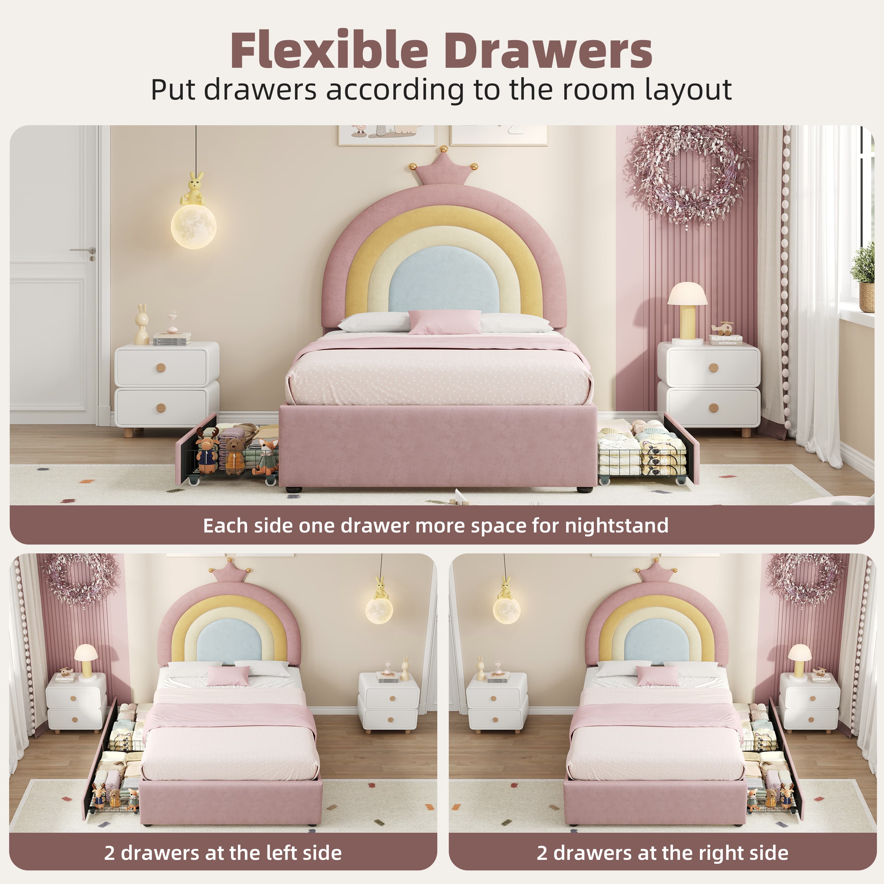 Transform Their Room with a Rainbow Crown Bed & Smart Storage - image 4