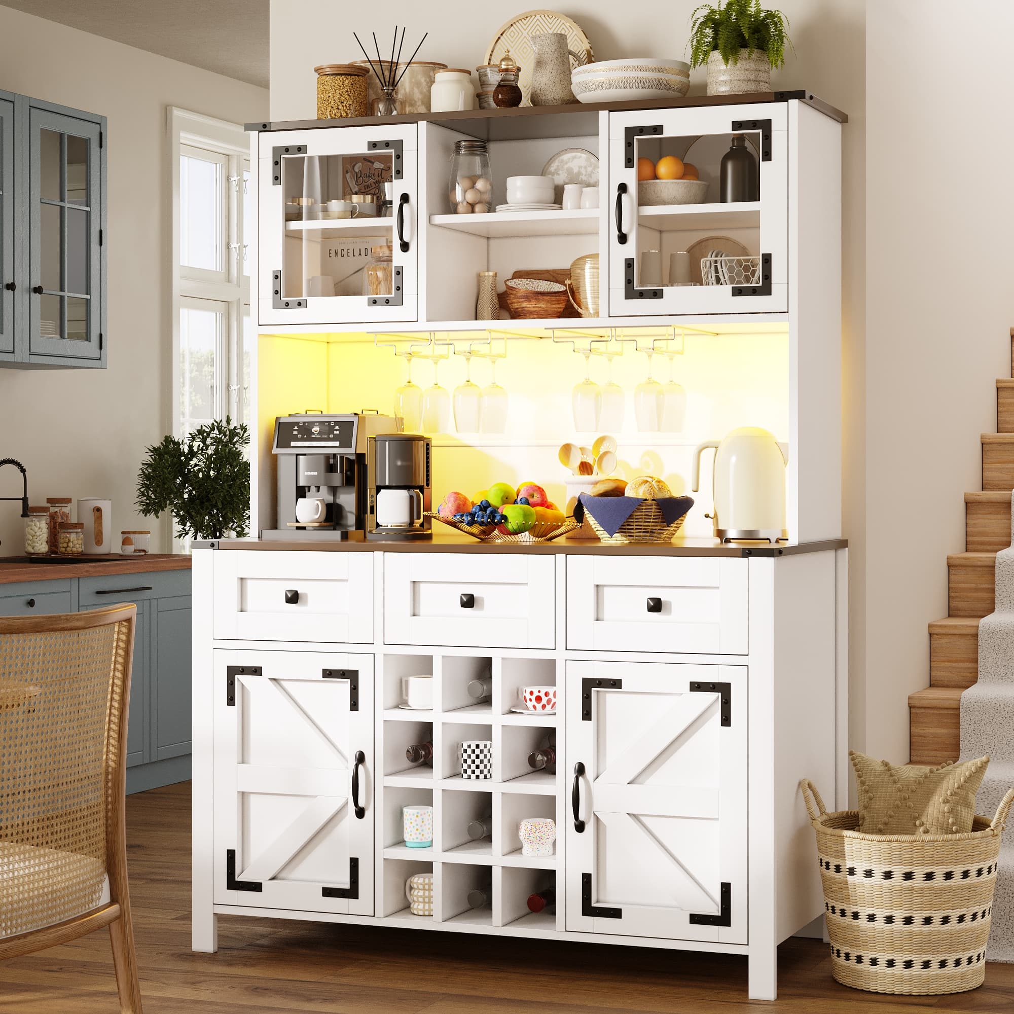 Modern Tall Kitchen Larder with Integrated Power & Lighting