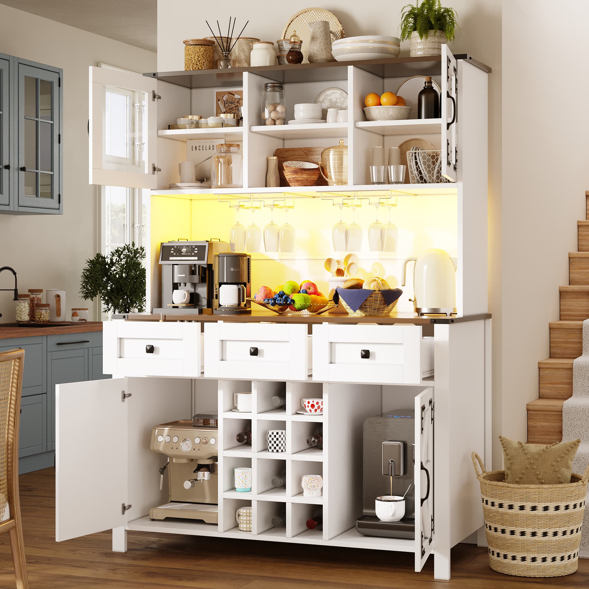 Modern Tall Kitchen Larder with Integrated Power & Lighting - image 1