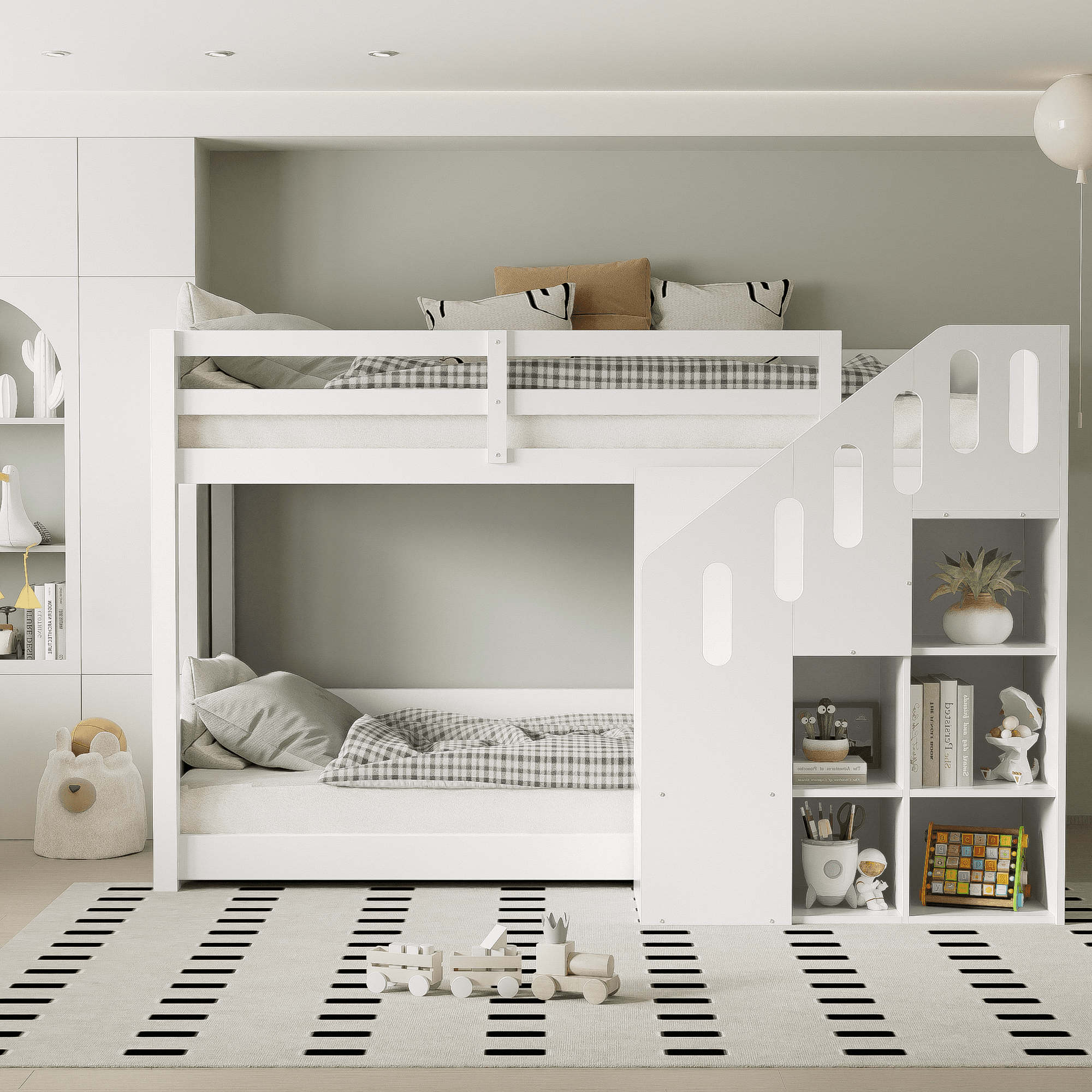 Smart Bunk Bed with Staircase Storage for Tidy Kids' Rooms