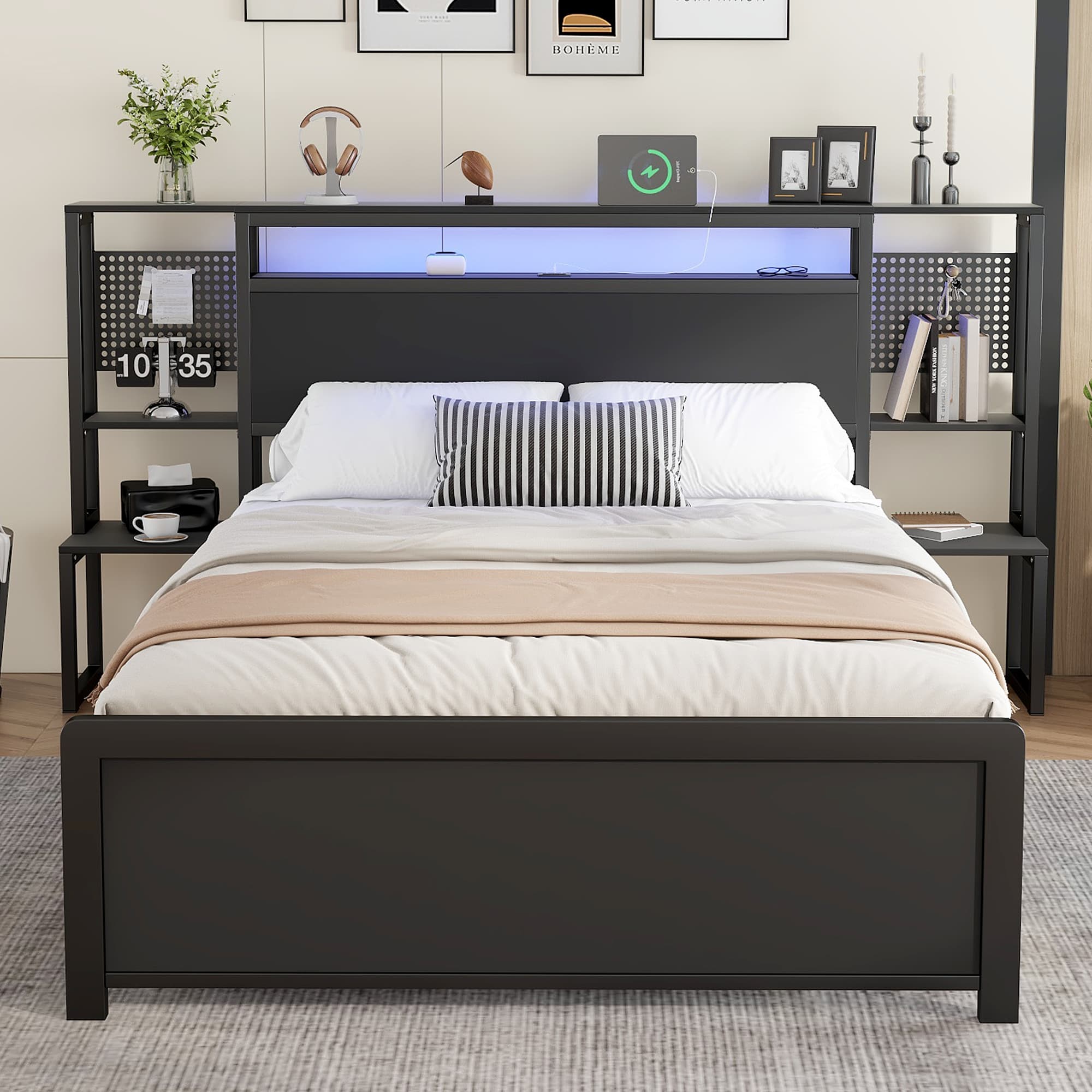 Transform Your Bedroom with a Tech-Ready LED Metal Bed Frame - image 2