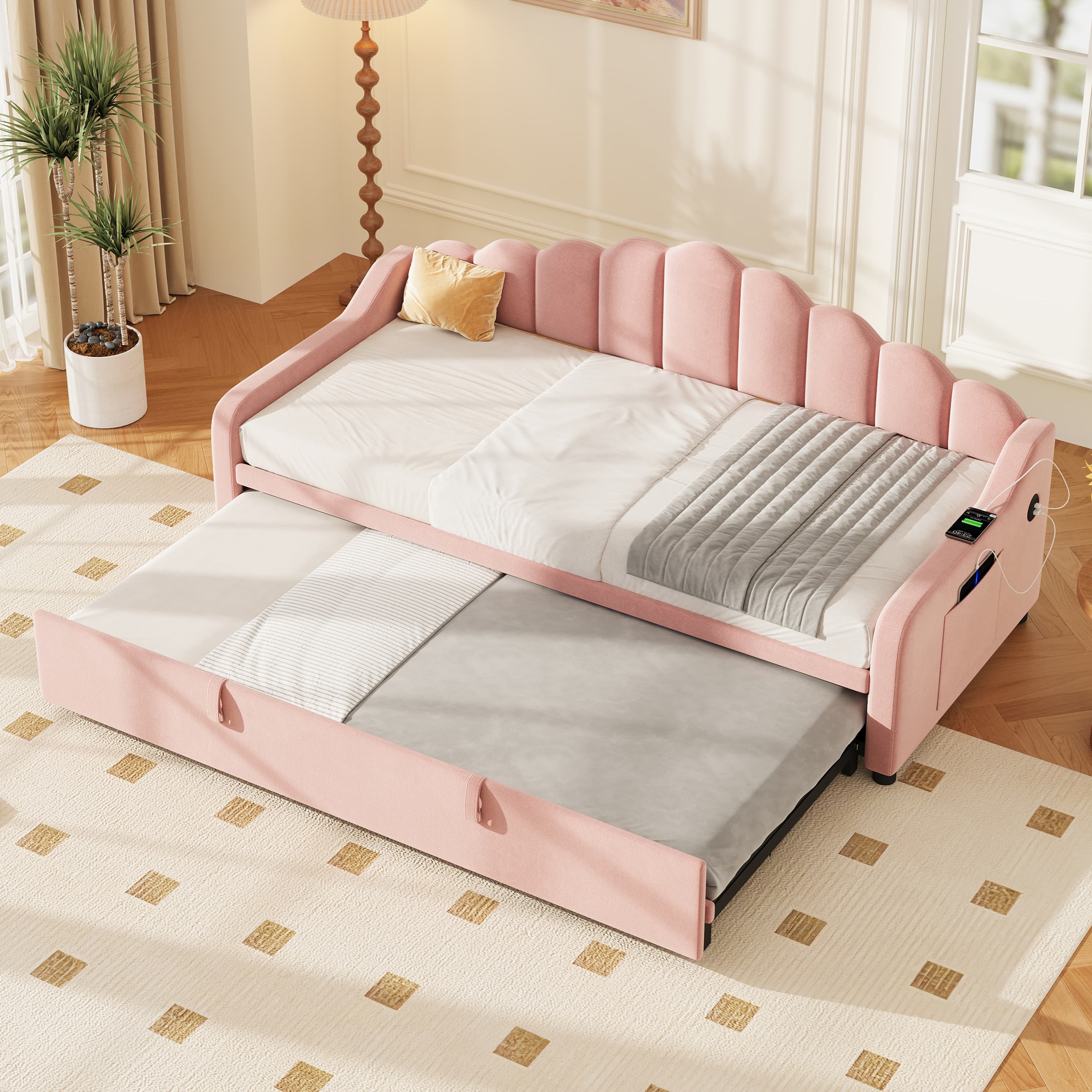 Effortless Style & Sleepovers with a Velvet Trundle Daybed - image 4