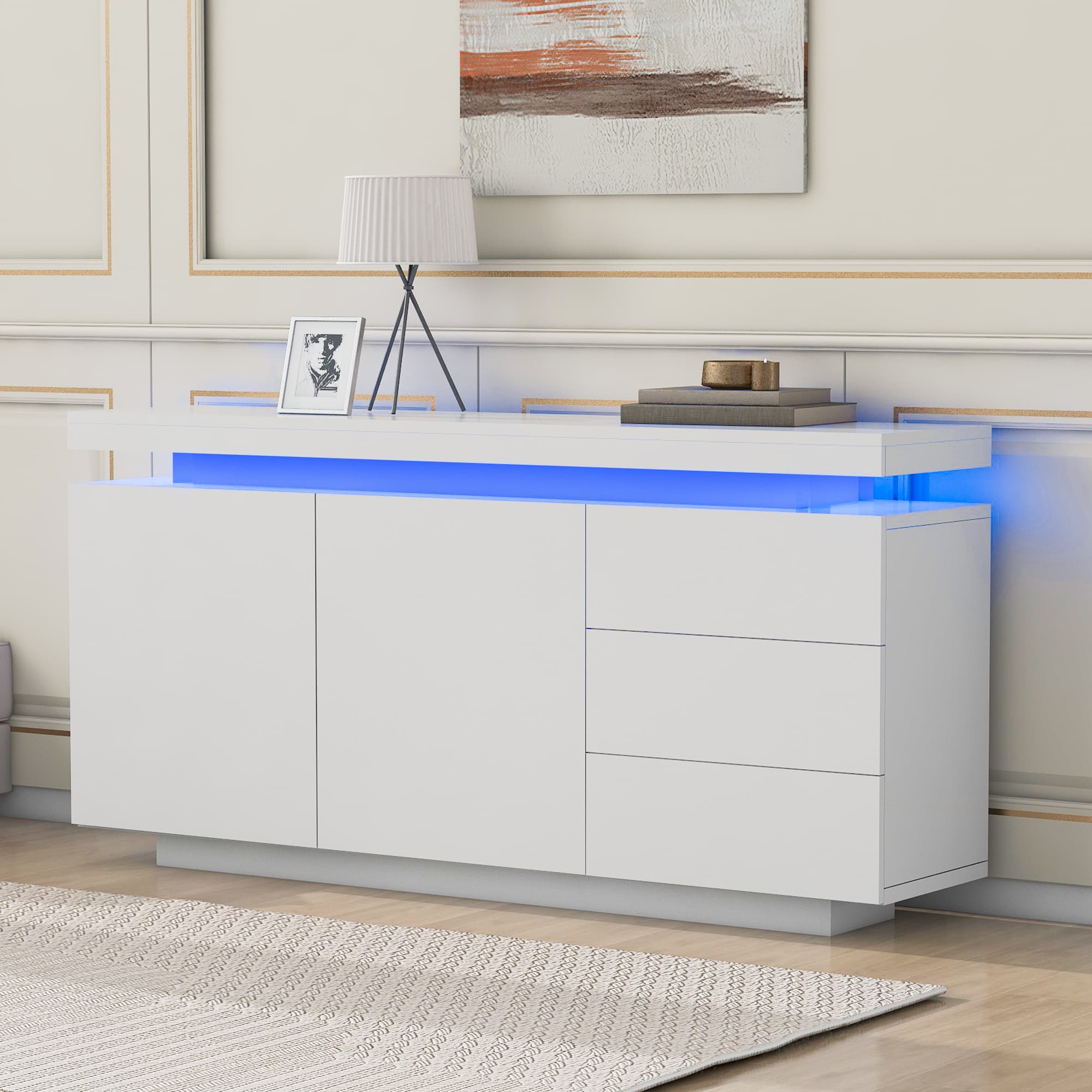 Elevate Your Space with a Modern High Gloss LED Sideboard - image 1
