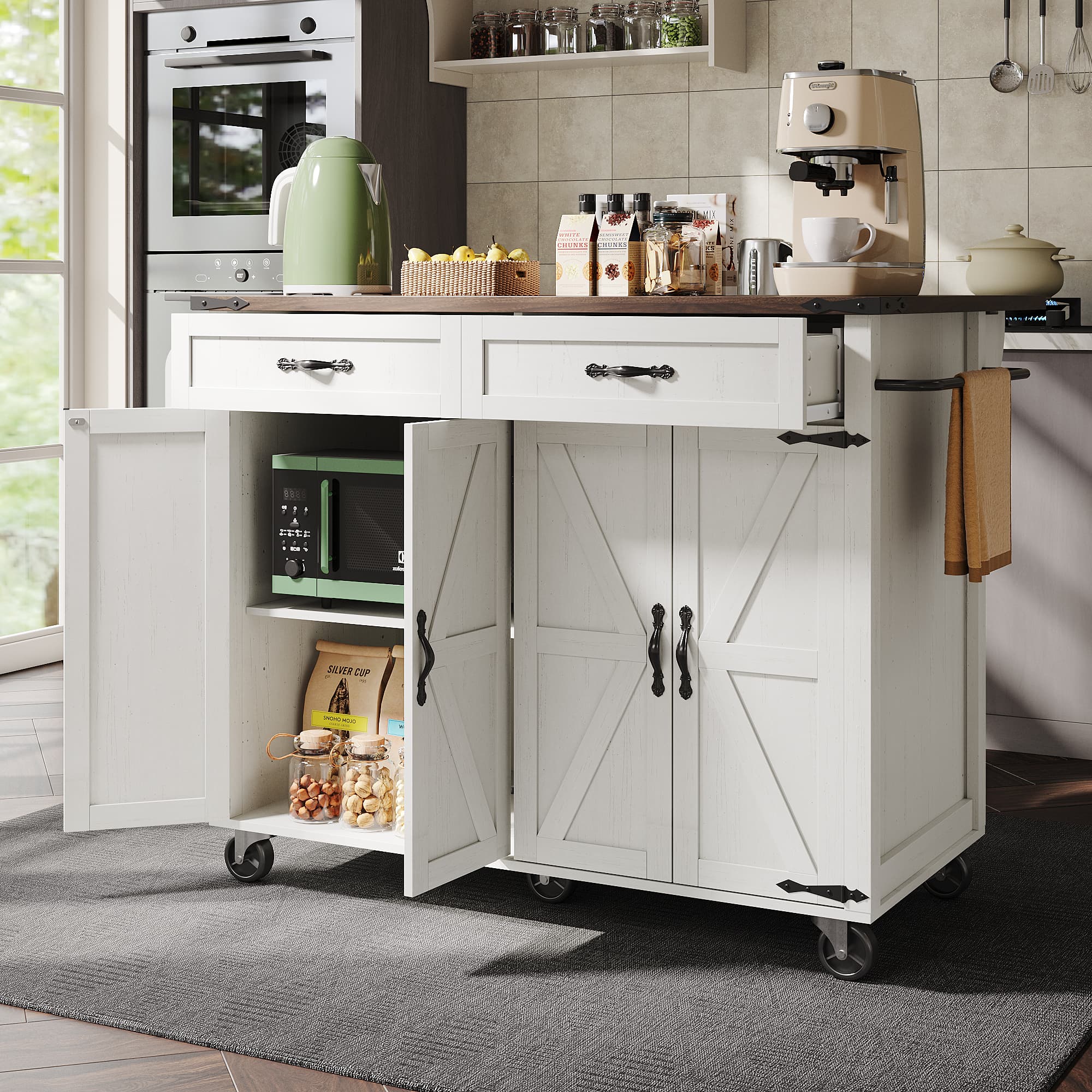 The Ultimate Farmhouse Kitchen Island for Storage & Prep