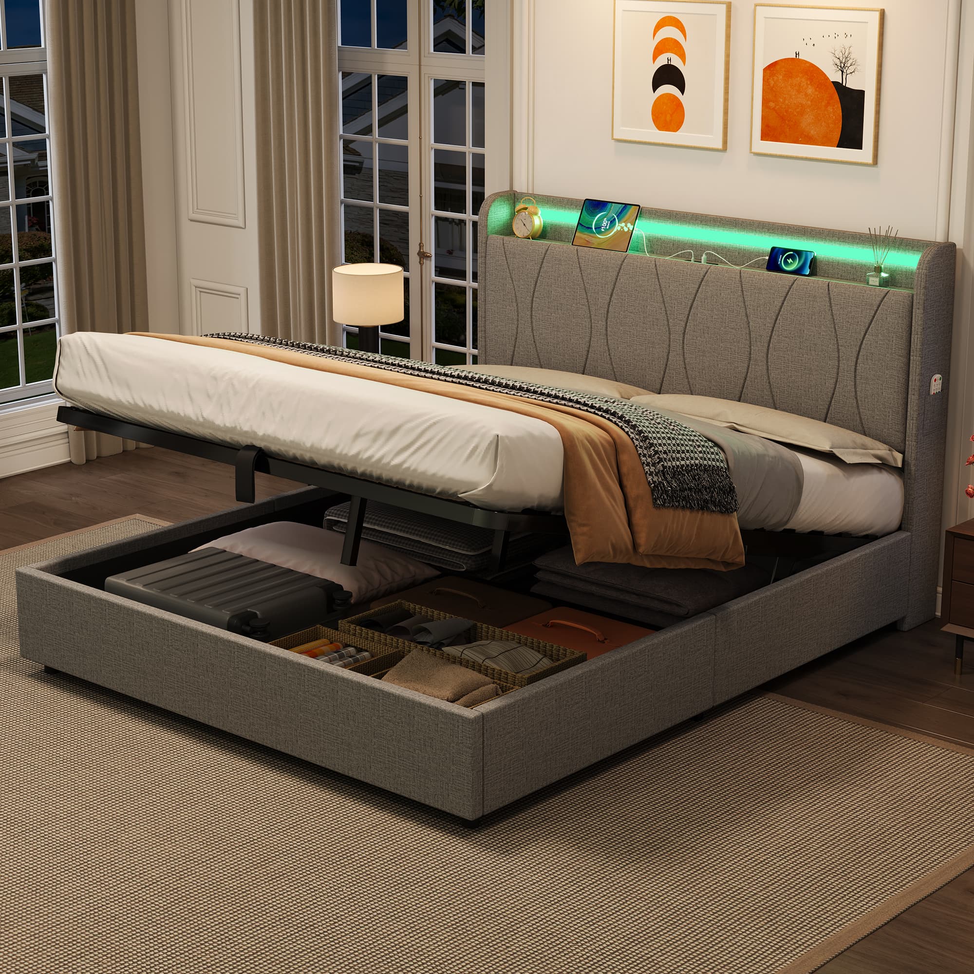 The Ultimate Smart Storage Bed with LEDs & USB Charging - image 1