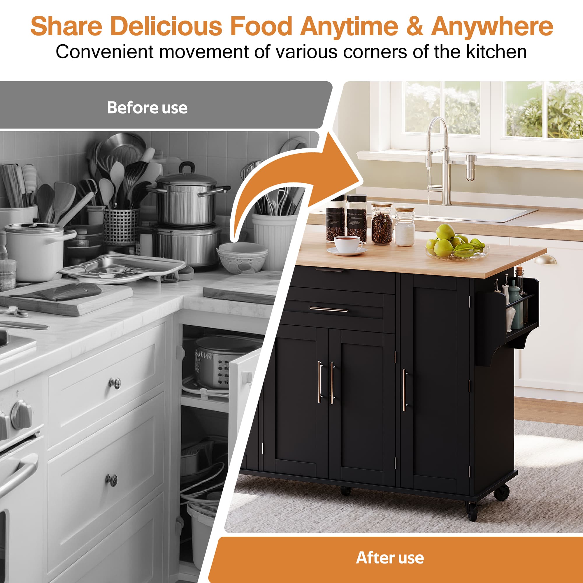 Effortless Meal Prep & Smart Storage with a Rolling Kitchen Island - image 5