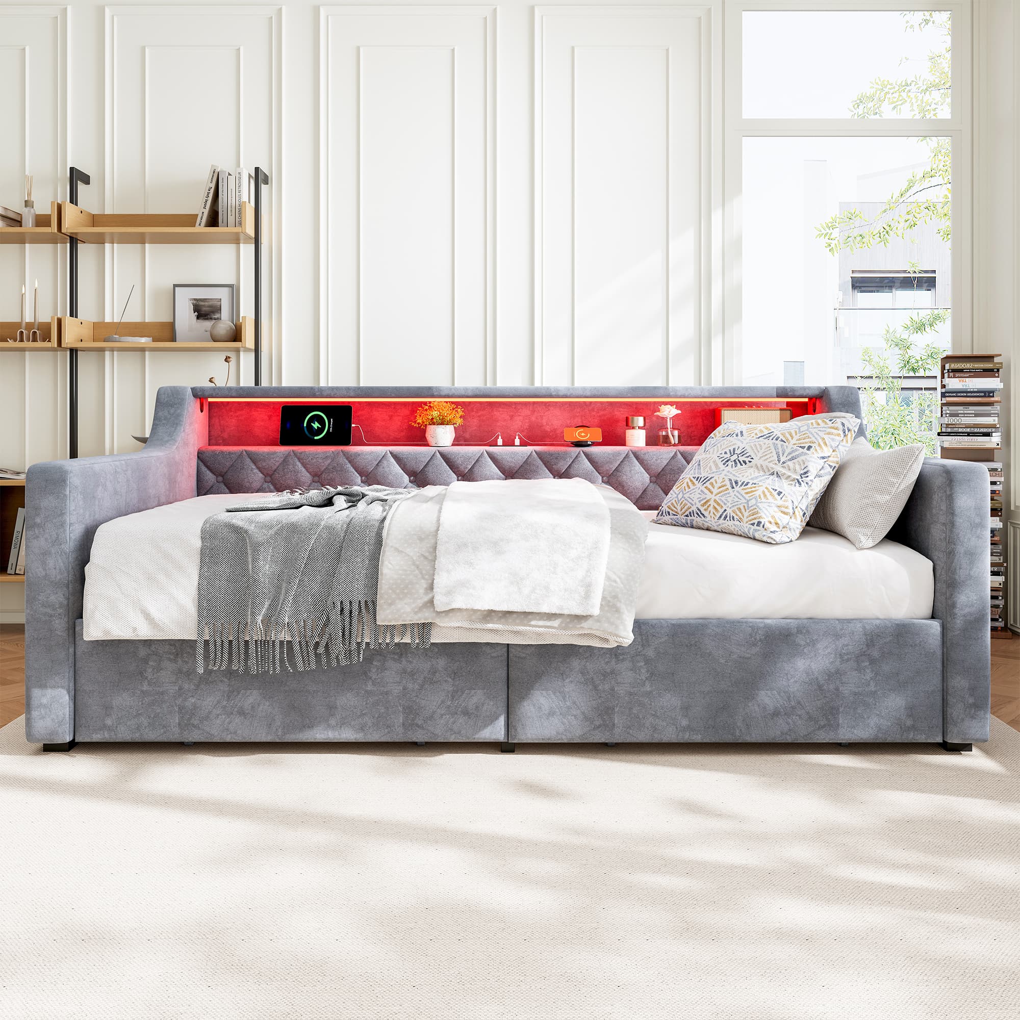 Transform Your Space with this Grey Velvet 3FT Daybed - image 1