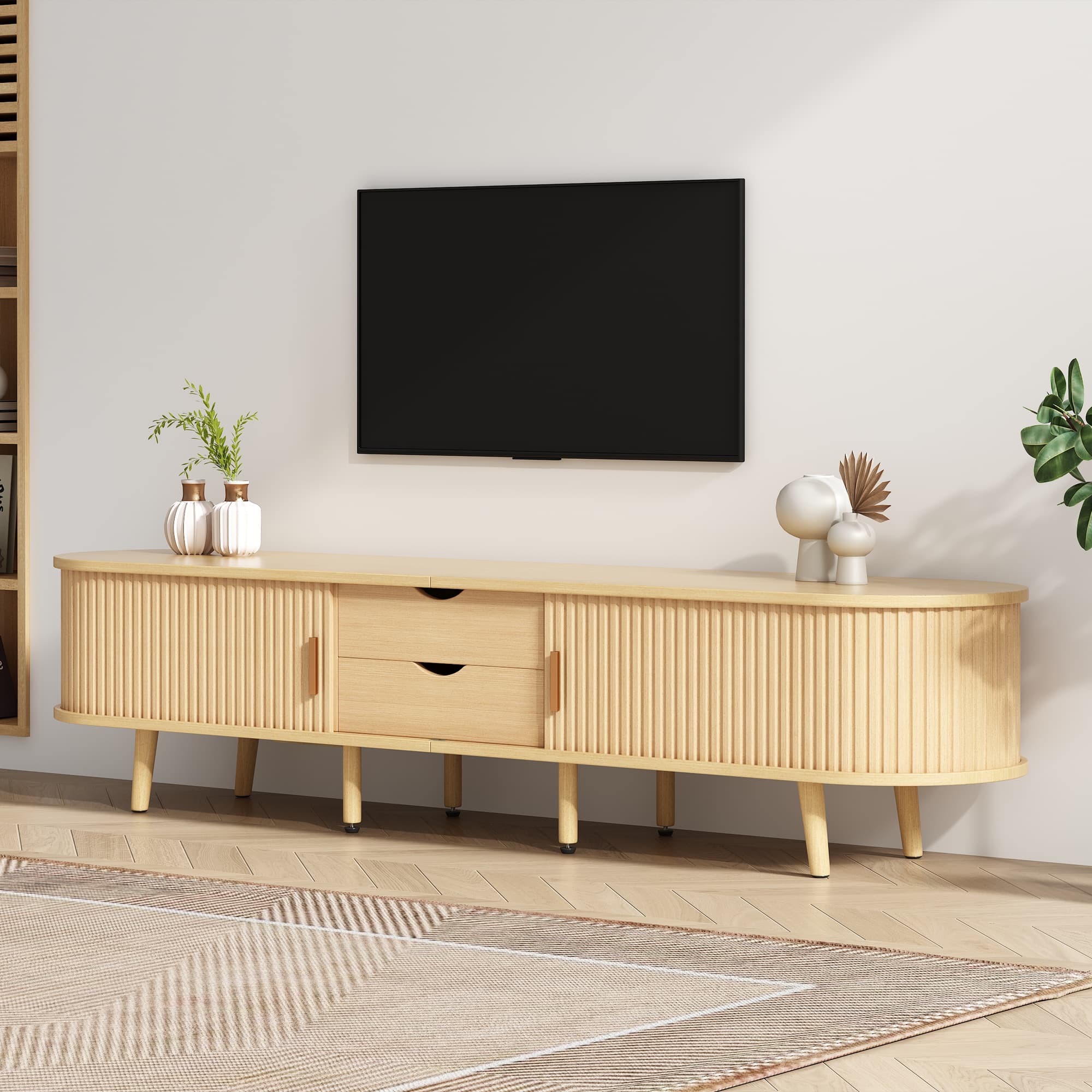 Elegant Oval TV Stand: Smart Storage for Modern Living - image 4