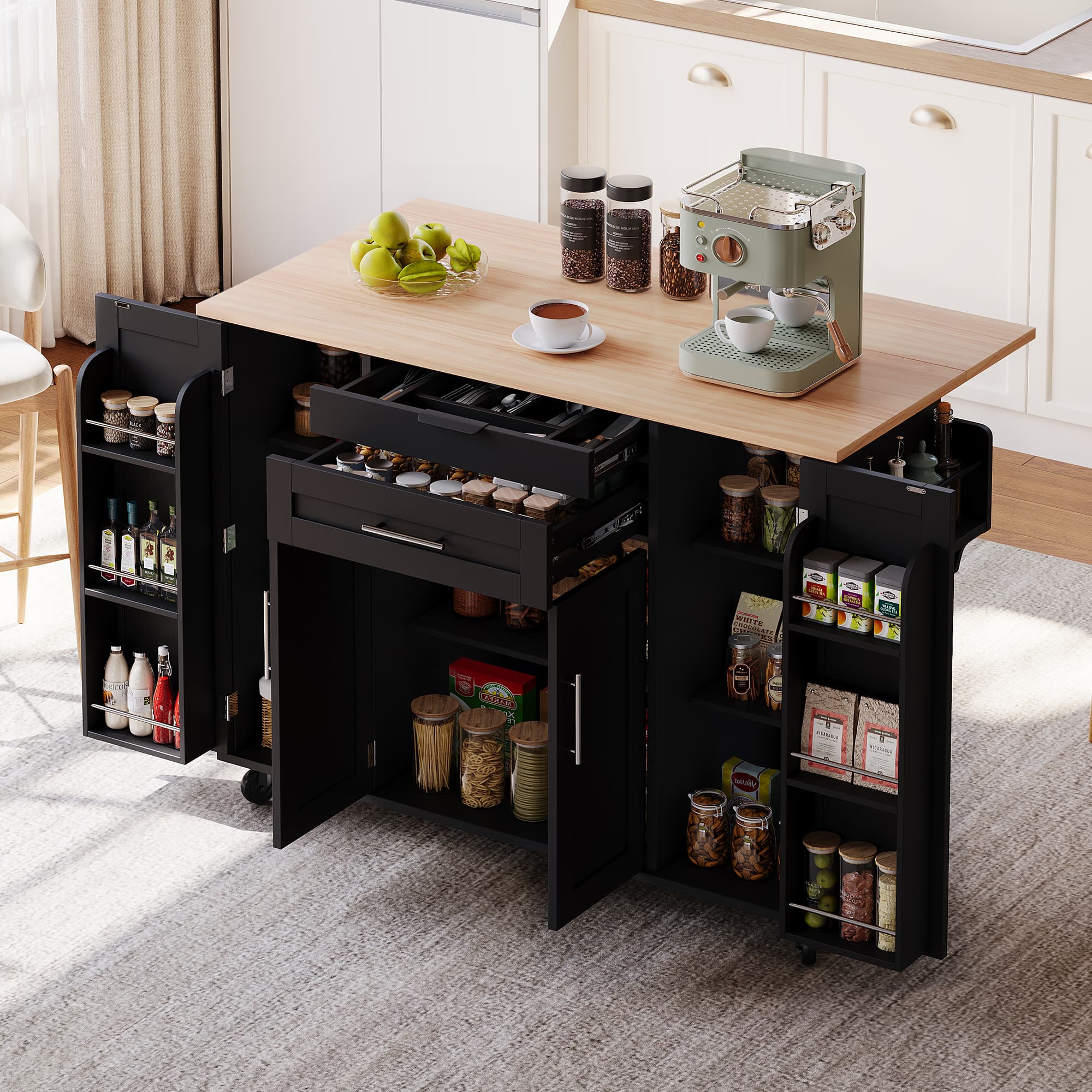 Effortless Meal Prep & Smart Storage with a Rolling Kitchen Island