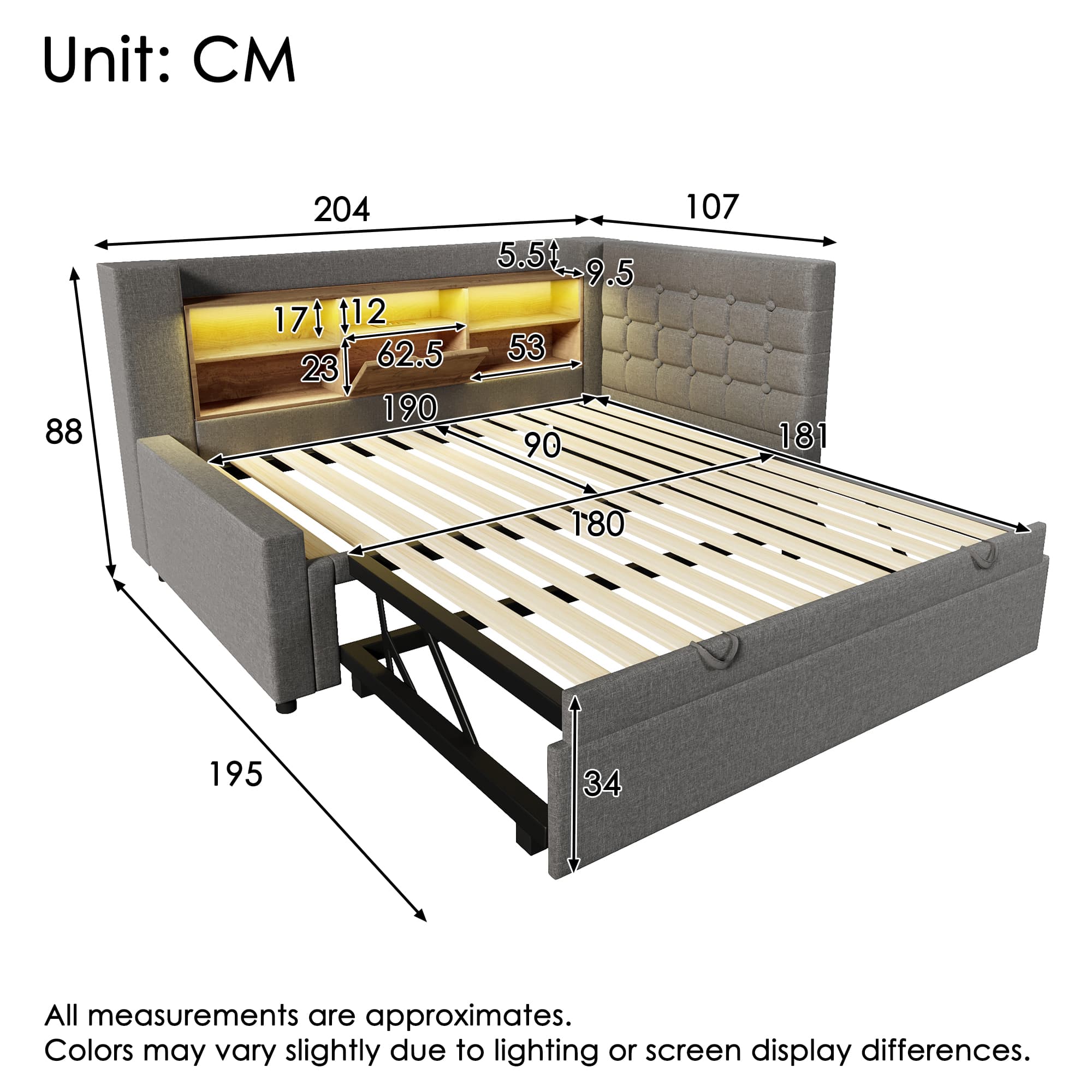 Smart Daybed with Trundle, Storage & USB Charging Station - image 2