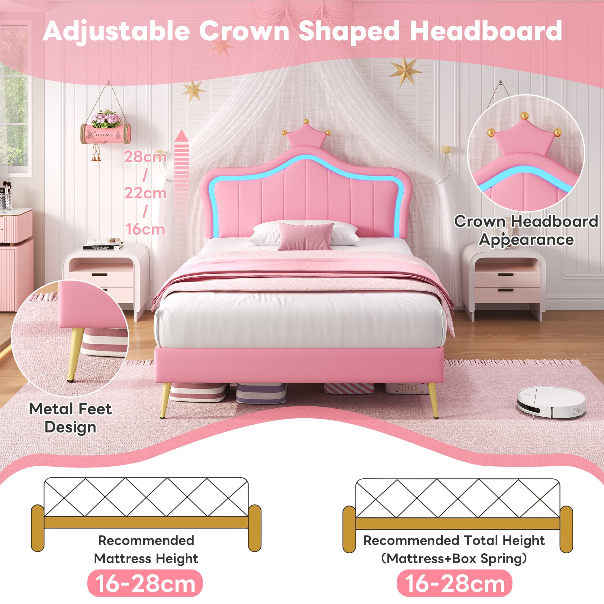 Transform Their Room with a Magical LED Crown Bed - image 4