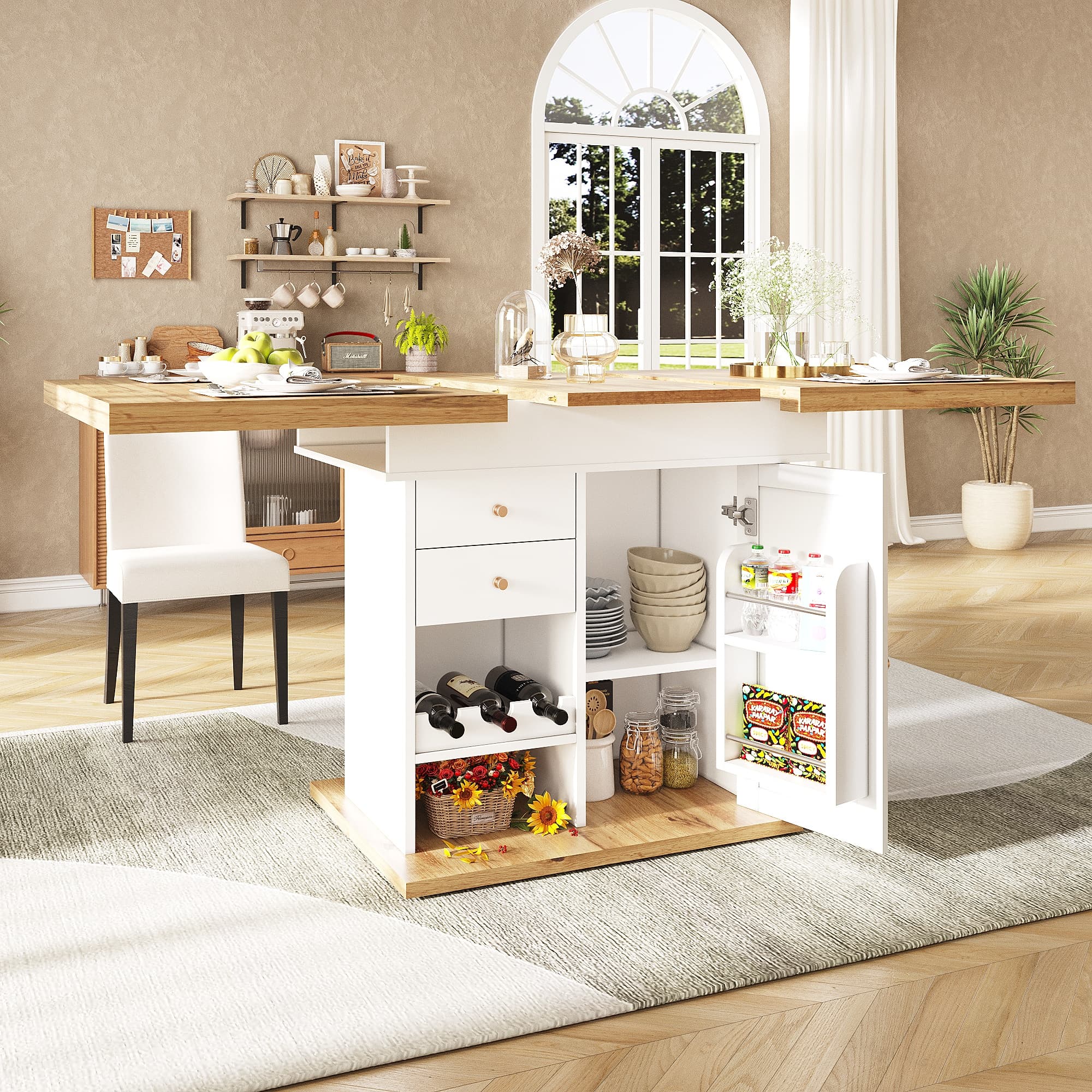 Expandable Dining Table with Storage for 4-6 People - image 1