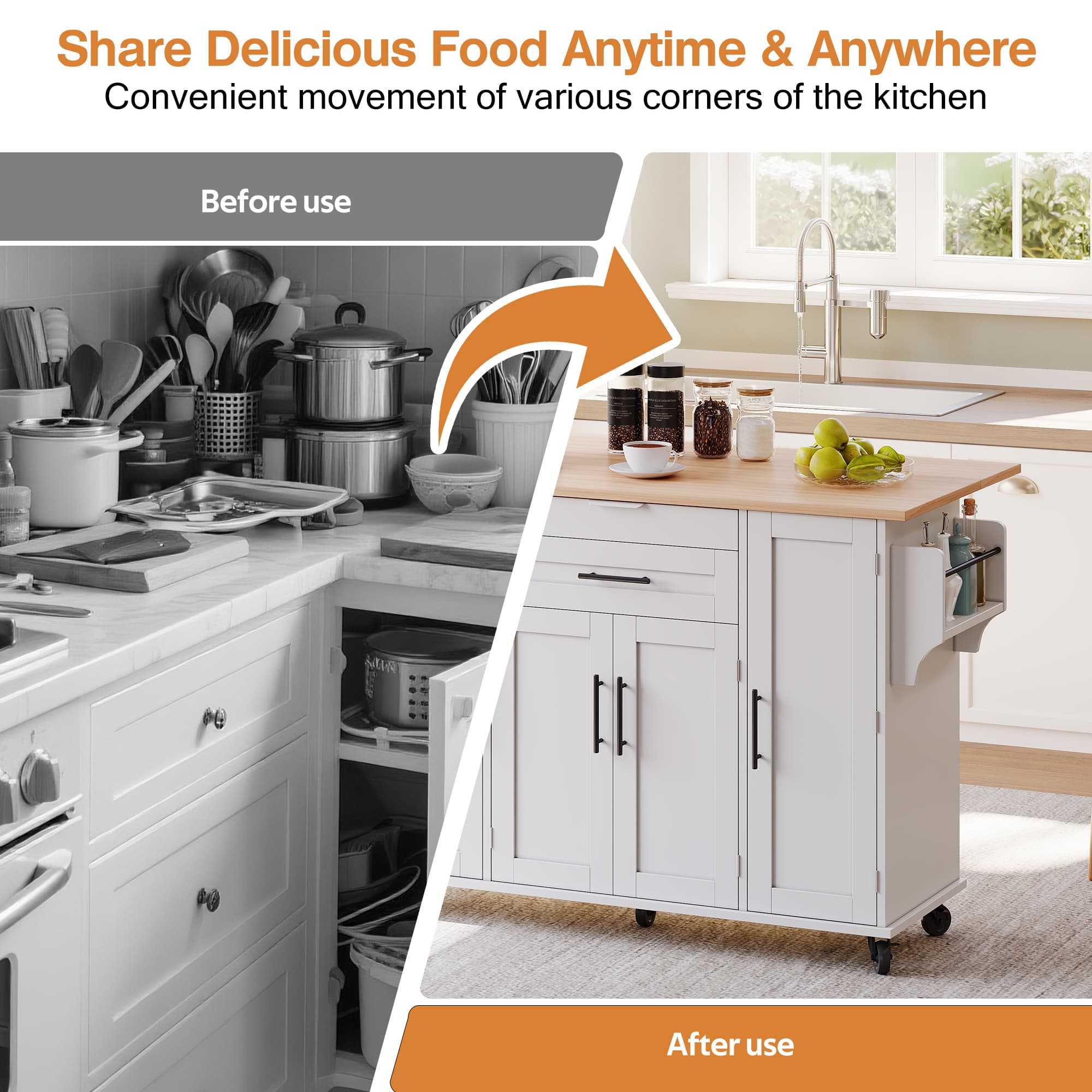 Expand Your Kitchen Space with This Rolling Island Trolley - image 1