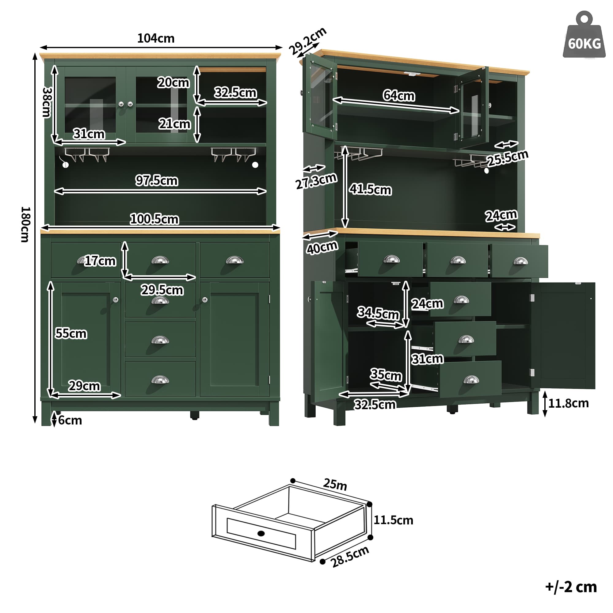 Elegant Storage: Farmhouse Sideboard with LED & Drink Holders - image 4
