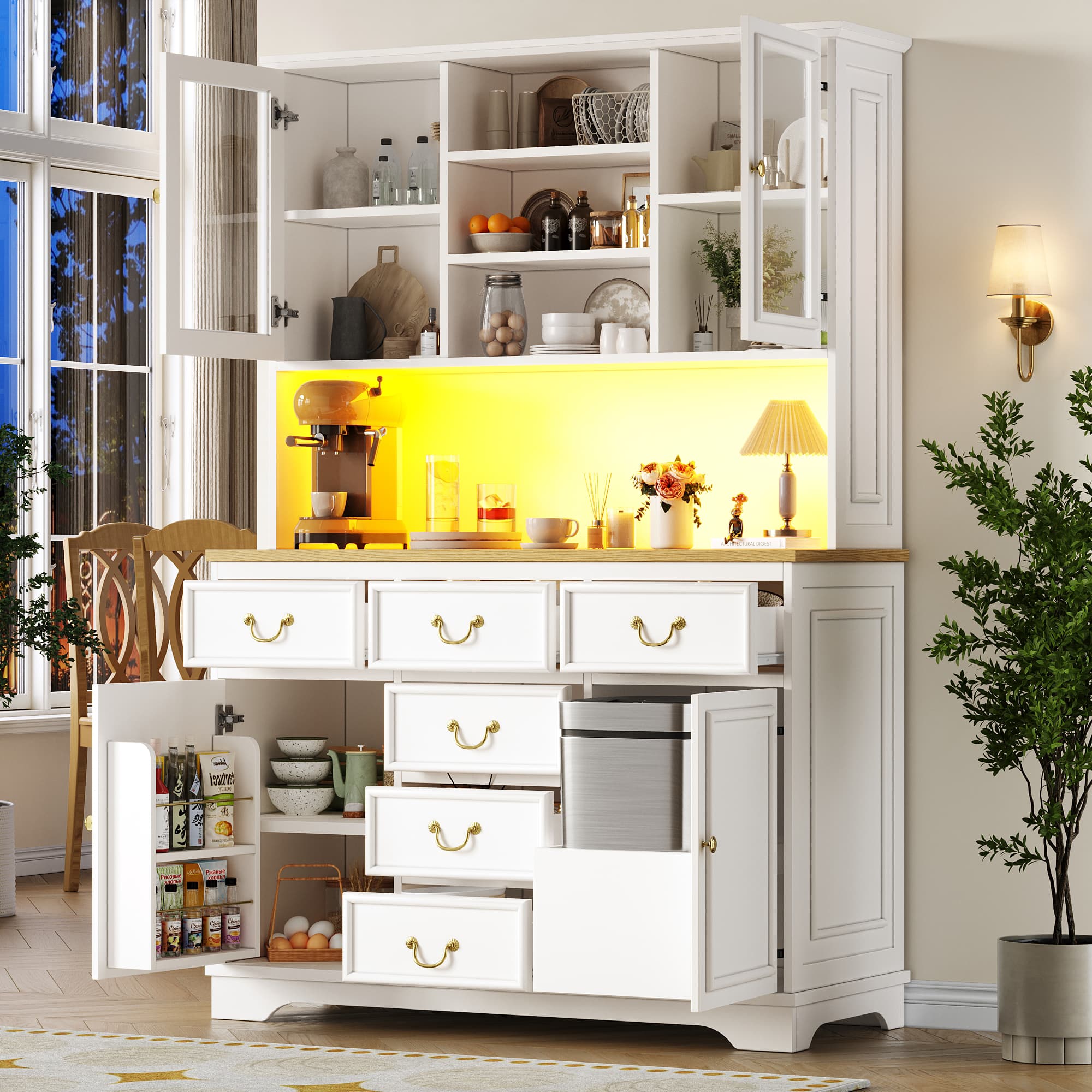 Ergonomic Kitchen Storage with Sockets, USB & LED Lighting - image 4