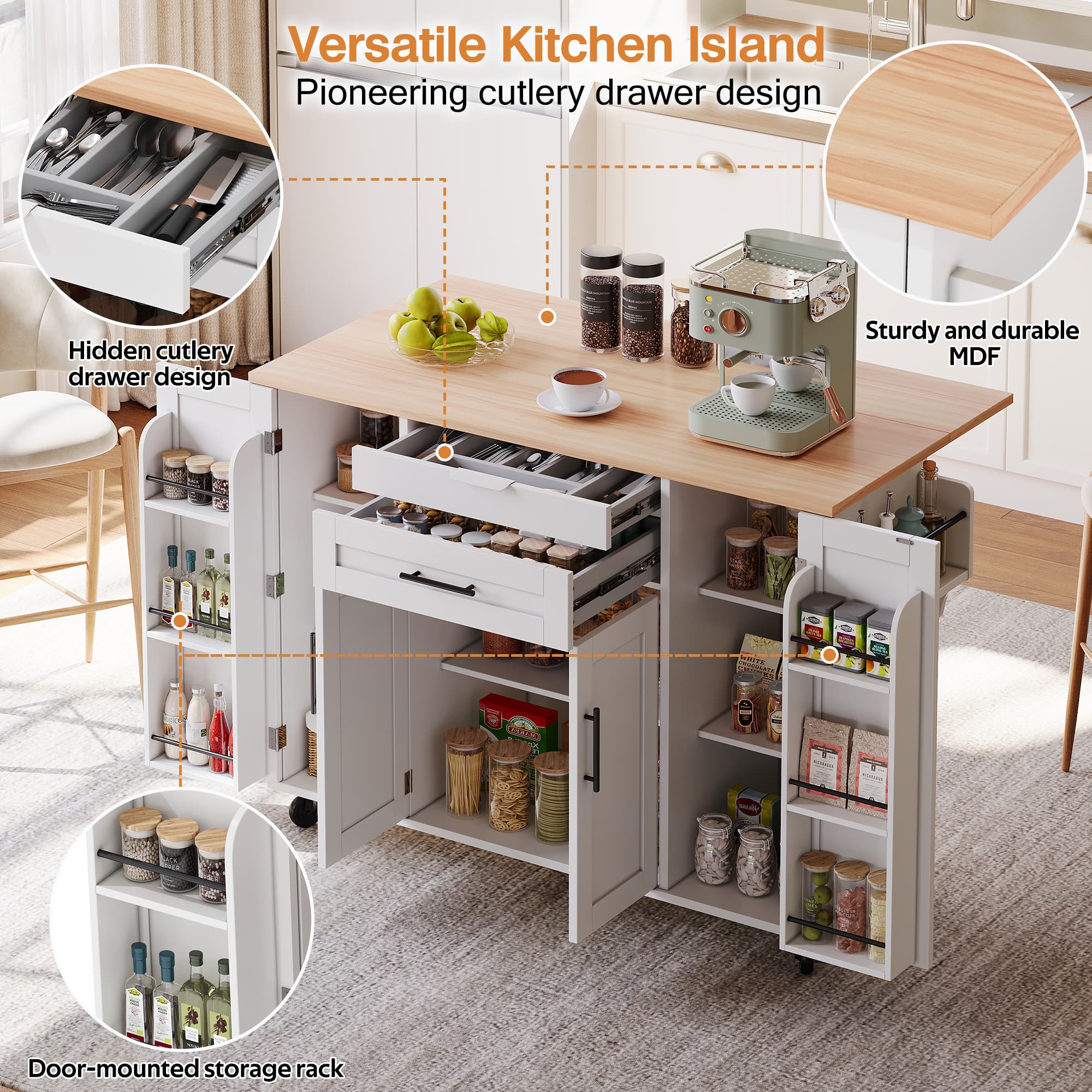 Expand Your Kitchen Space with This Rolling Island Trolley - image 5