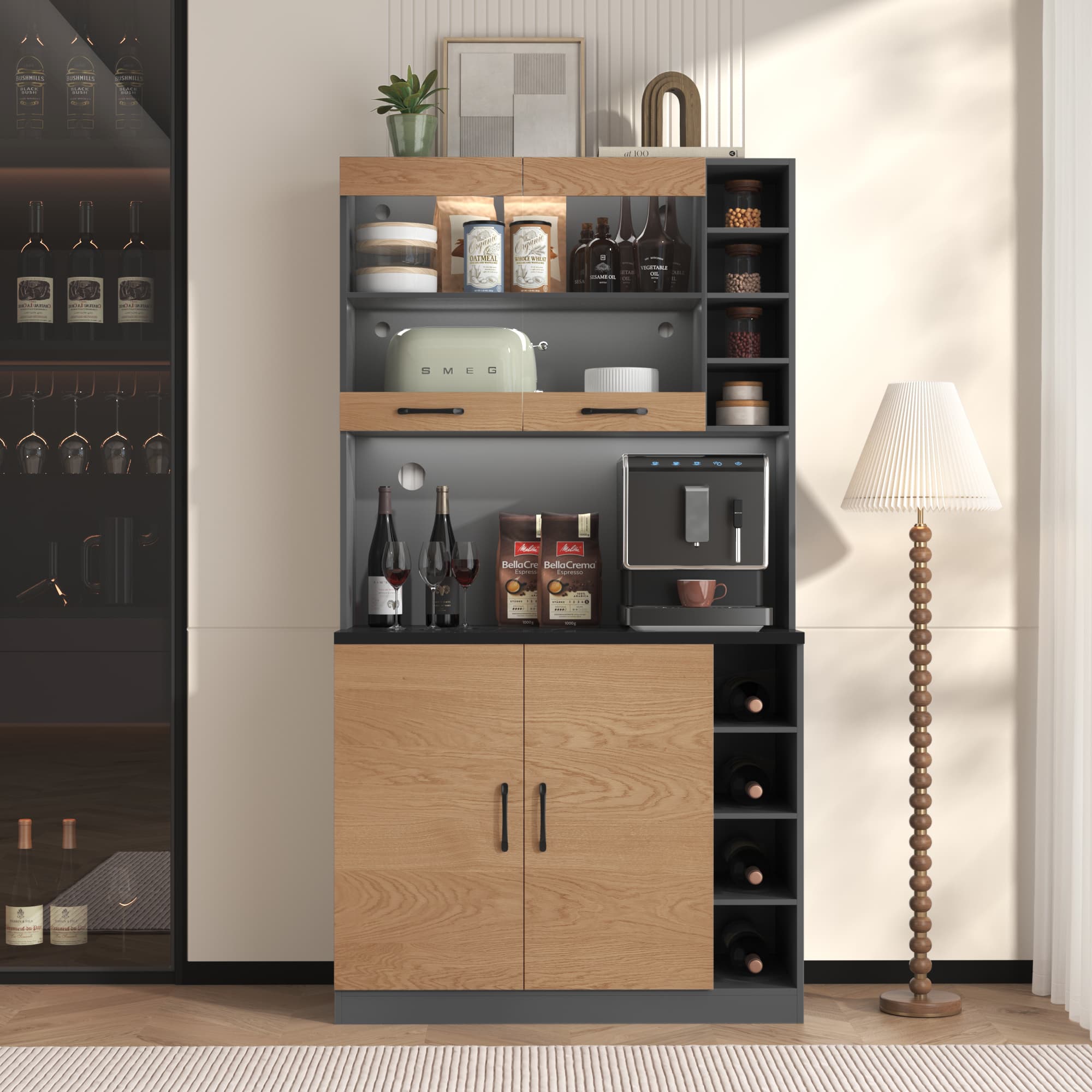 Freestanding Pantry Cupboard with Ambient LED Lighting - image 3