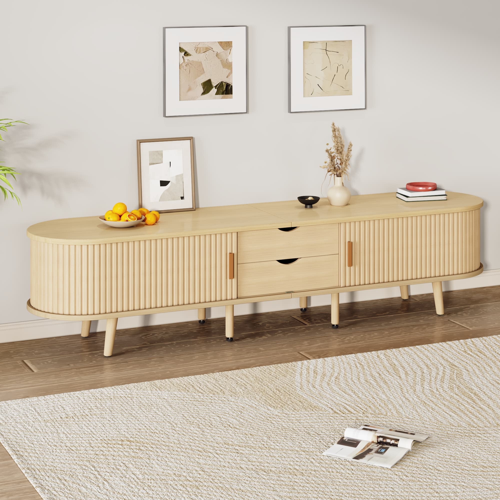 Elegant Oval TV Stand: Smart Storage for Modern Living - image 5