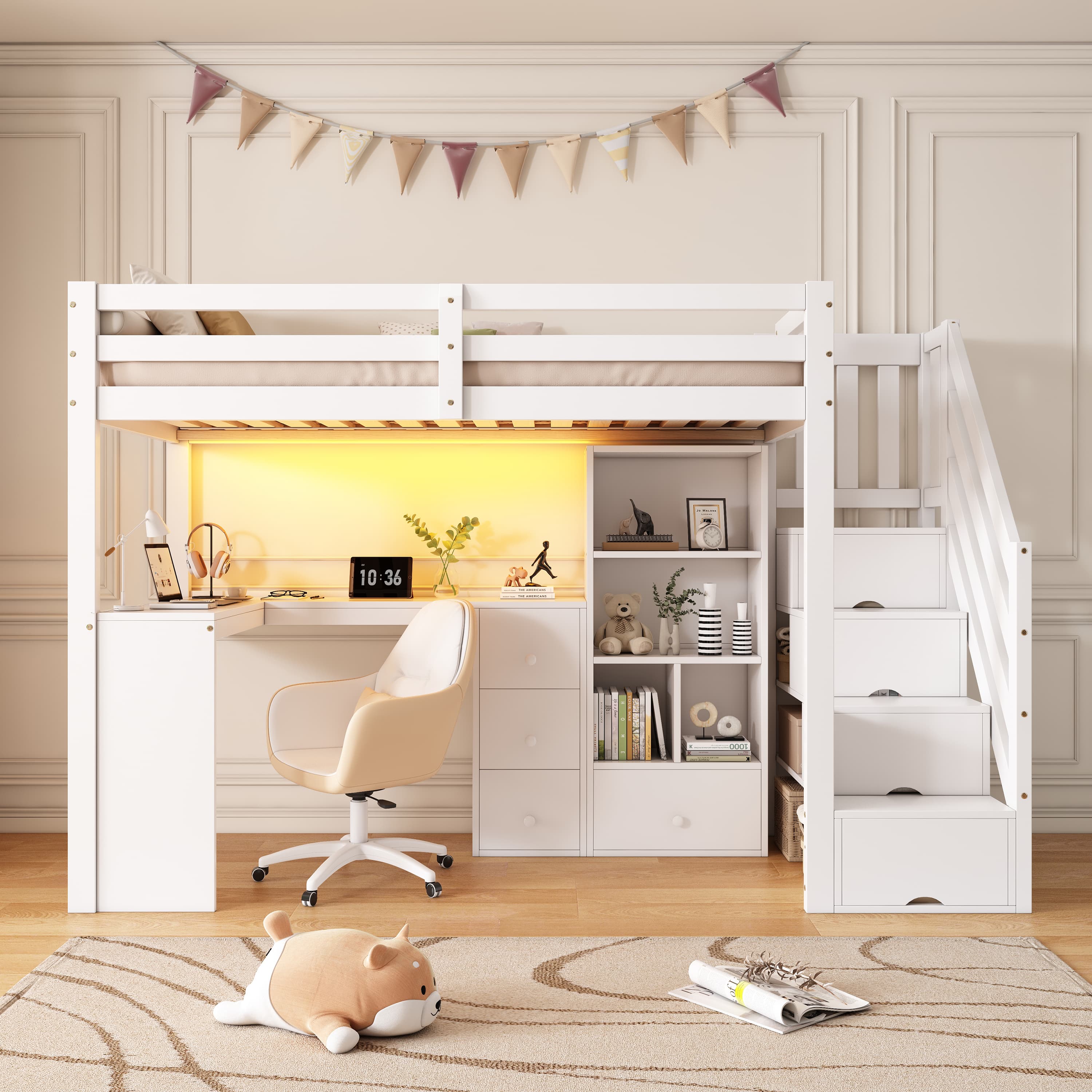 The Ultimate Loft Bed with Desk, Storage & RGB Lights - image 1