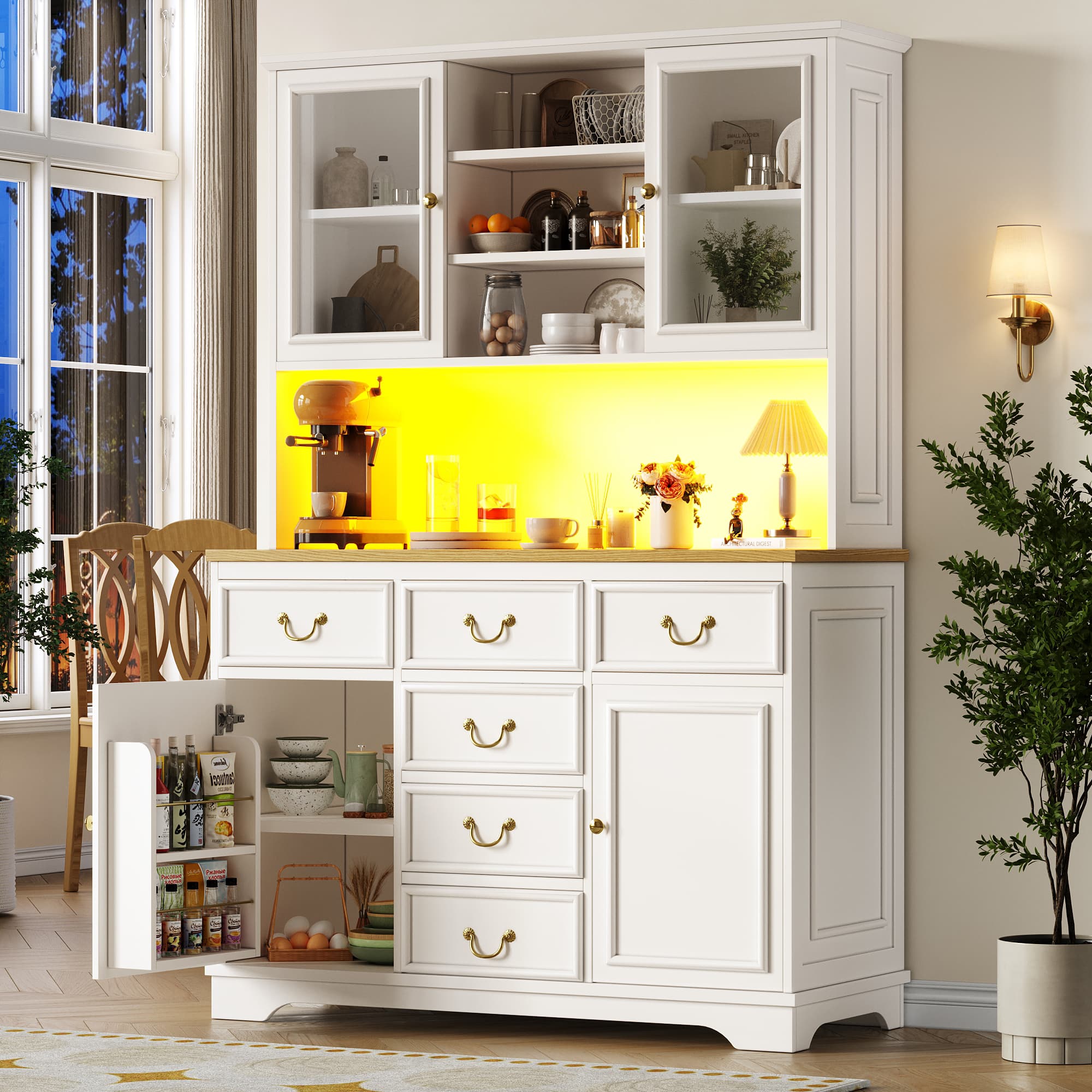 Ergonomic Kitchen Storage with Sockets, USB & LED Lighting - image 5