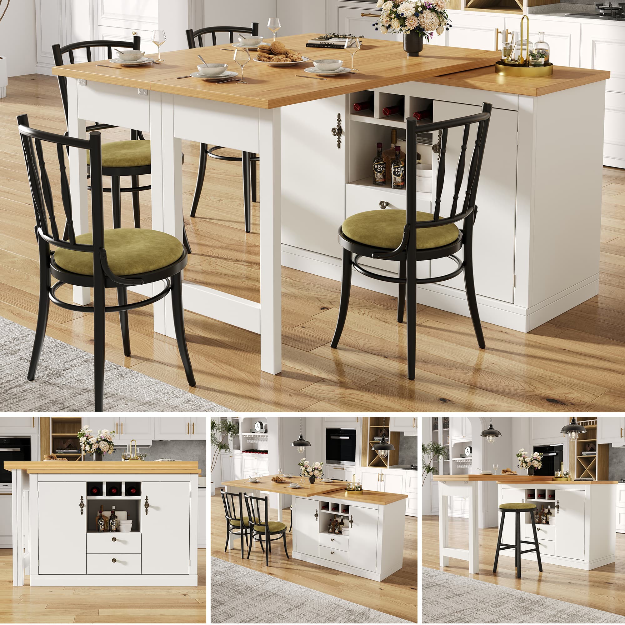 Transform Your Space with a Swivelling Extendable Bar Table - White