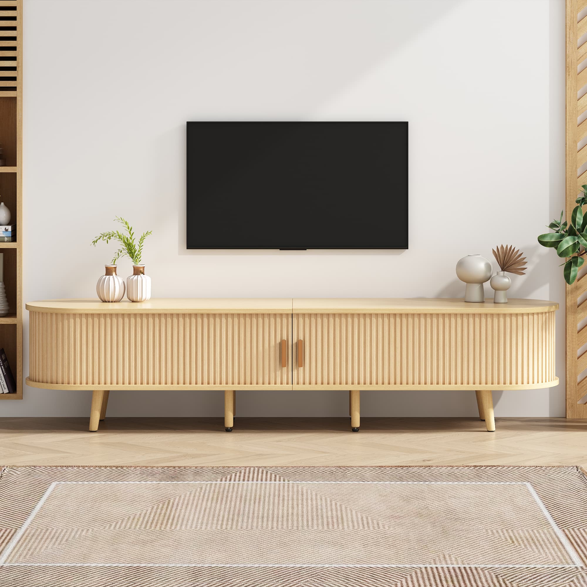 Elegant Oval TV Stand: Smart Storage for Modern Living - image 2