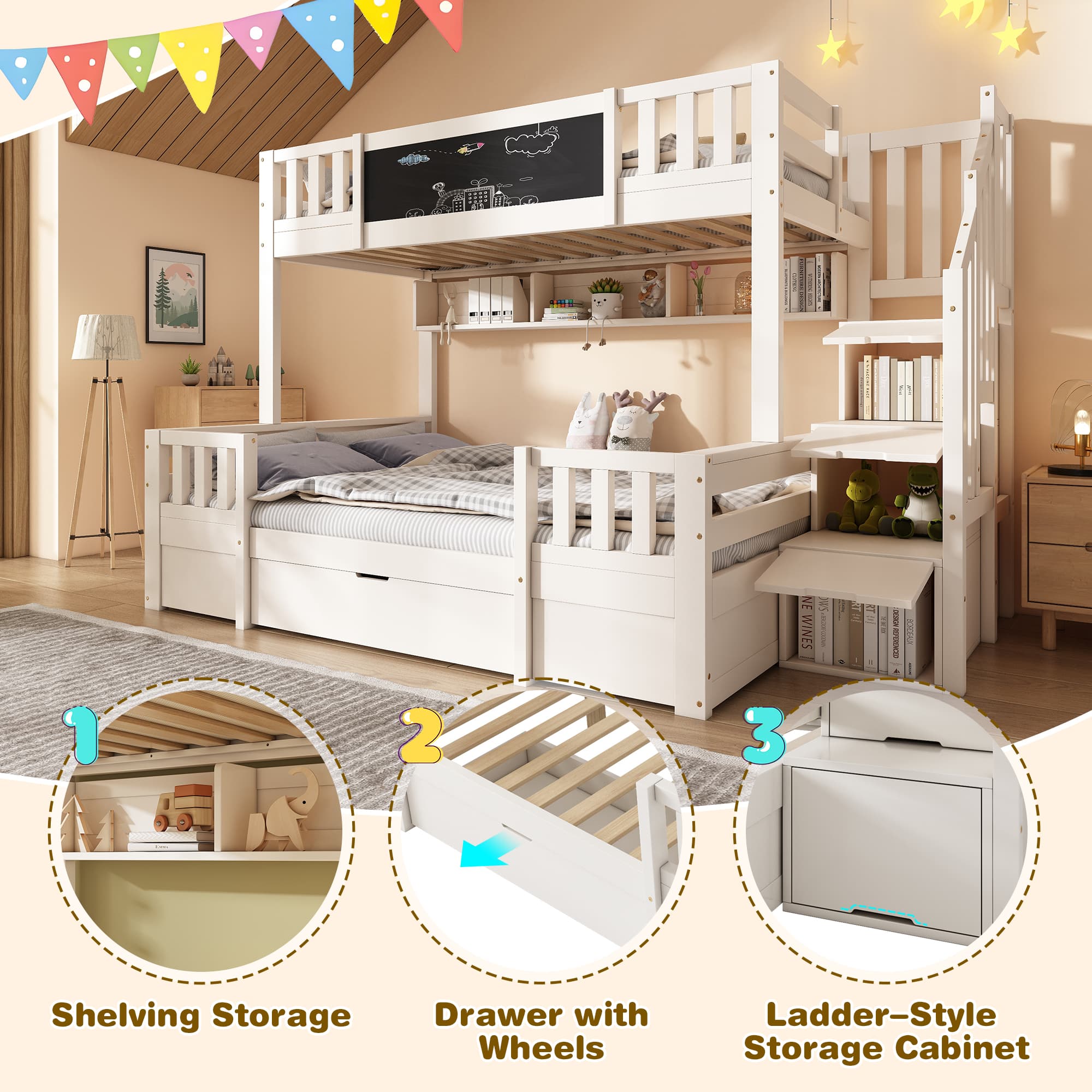 Create a Fun & Tidy Bedroom with this Storage Bunk Bed - image 2