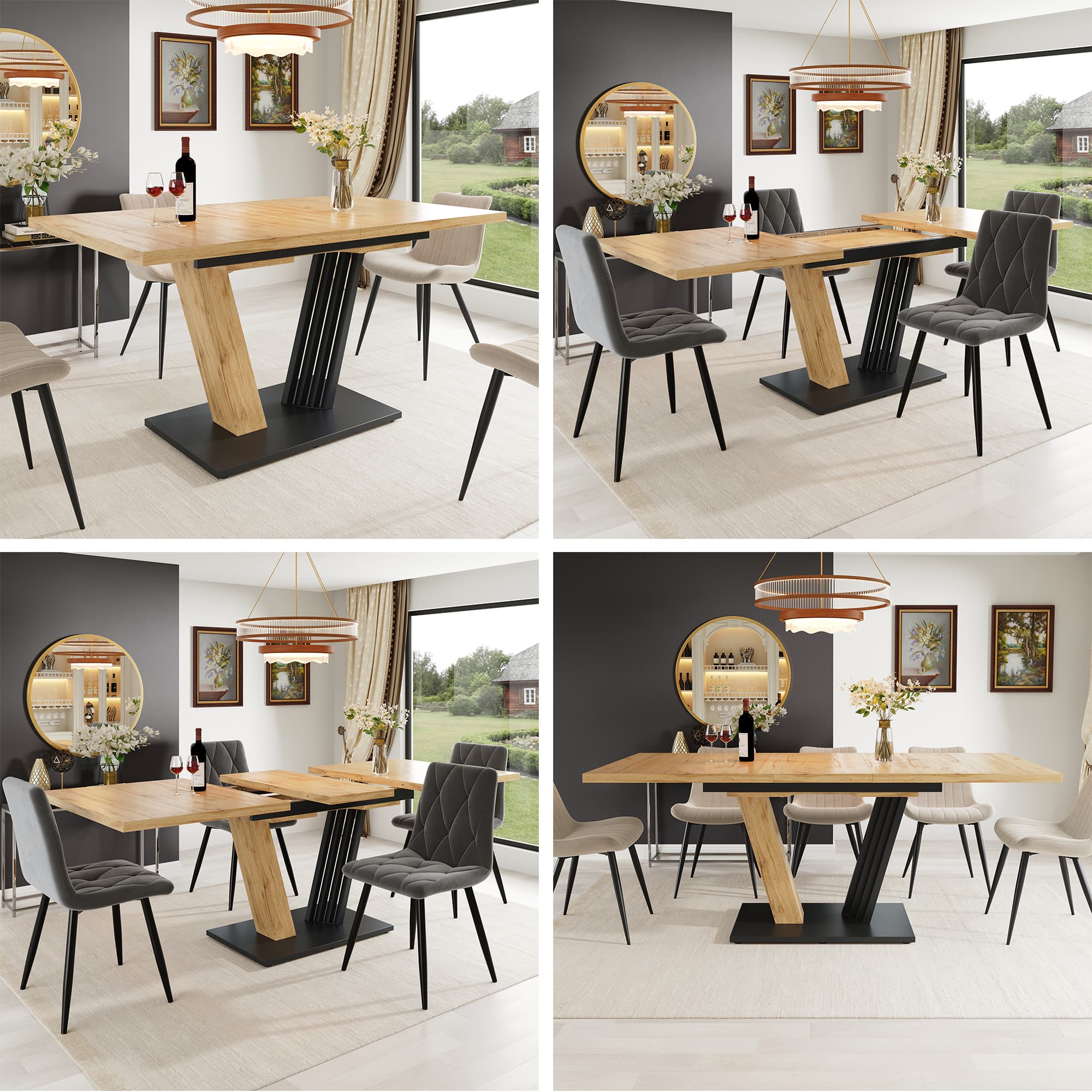 Versatile Extendable Dining Table for Kitchen & Living Room