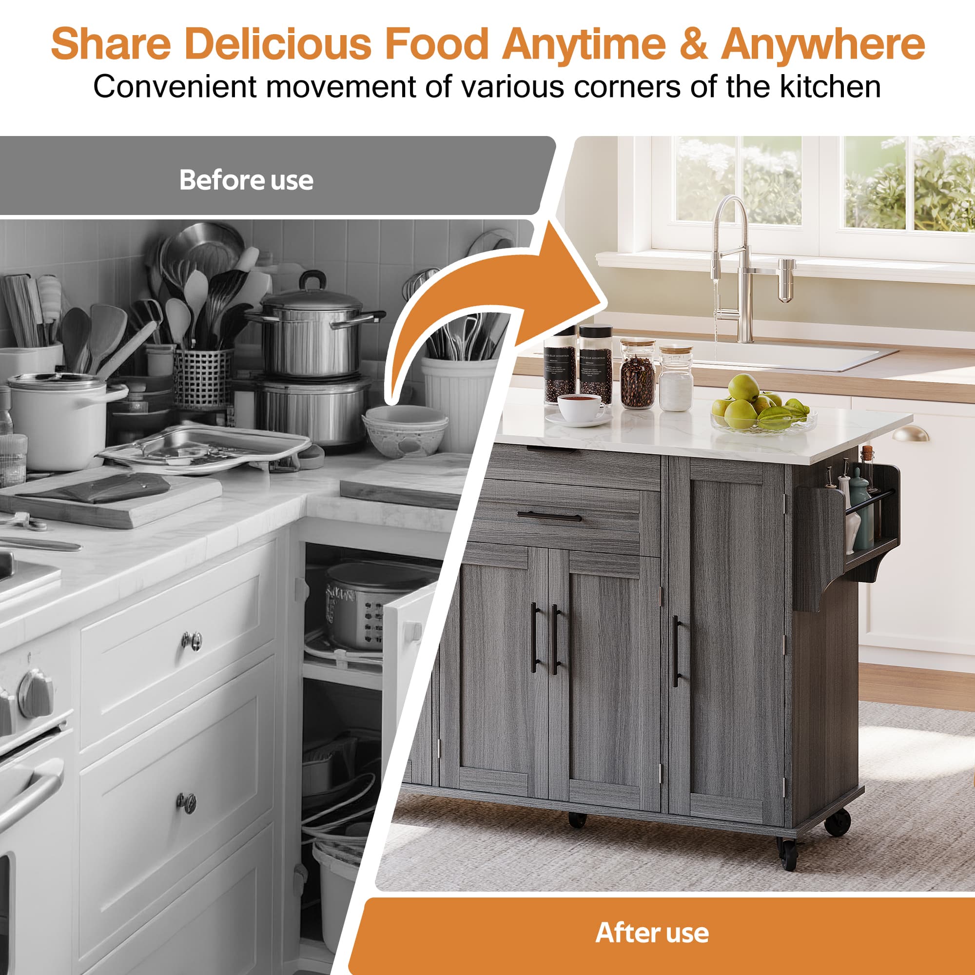 Expand Your Kitchen Space with a Versatile Rolling Island - image 2