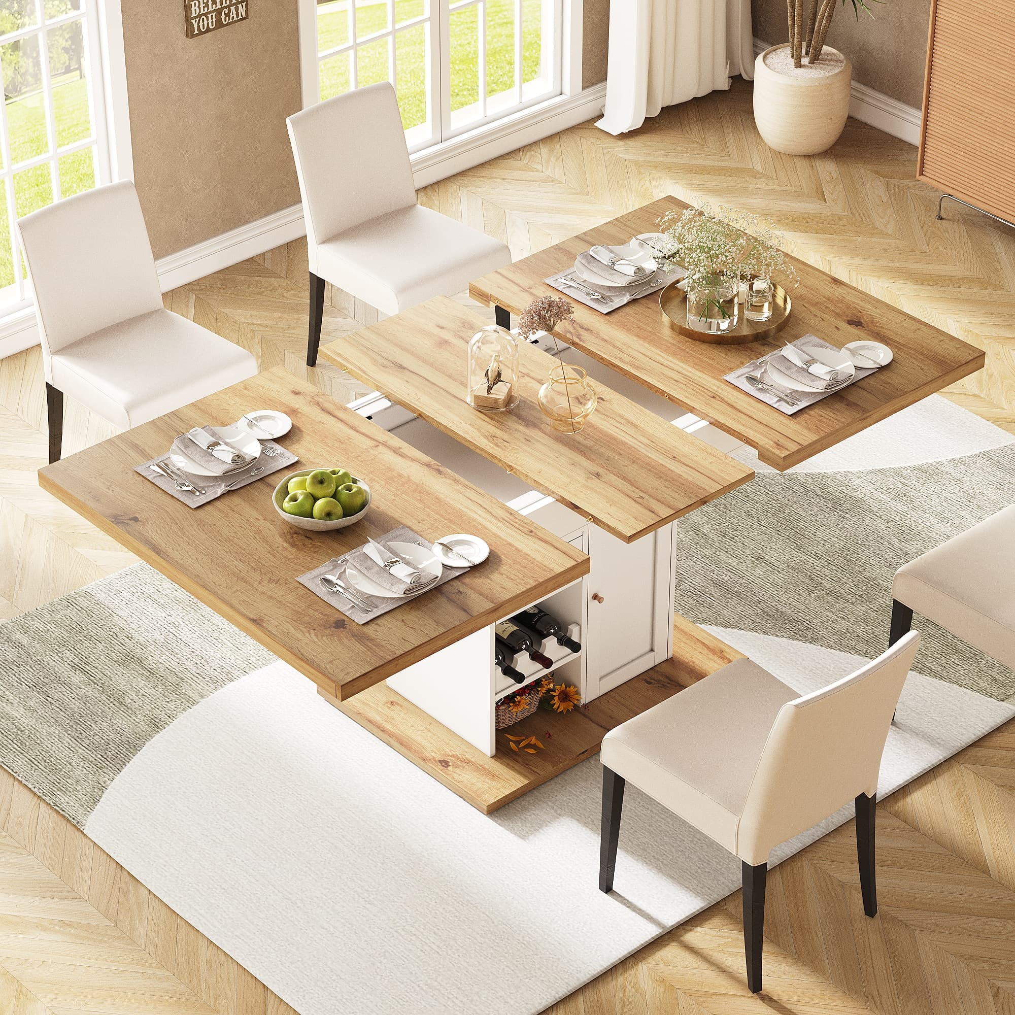 Expandable Dining Table with Storage for 4-6 People - image 3
