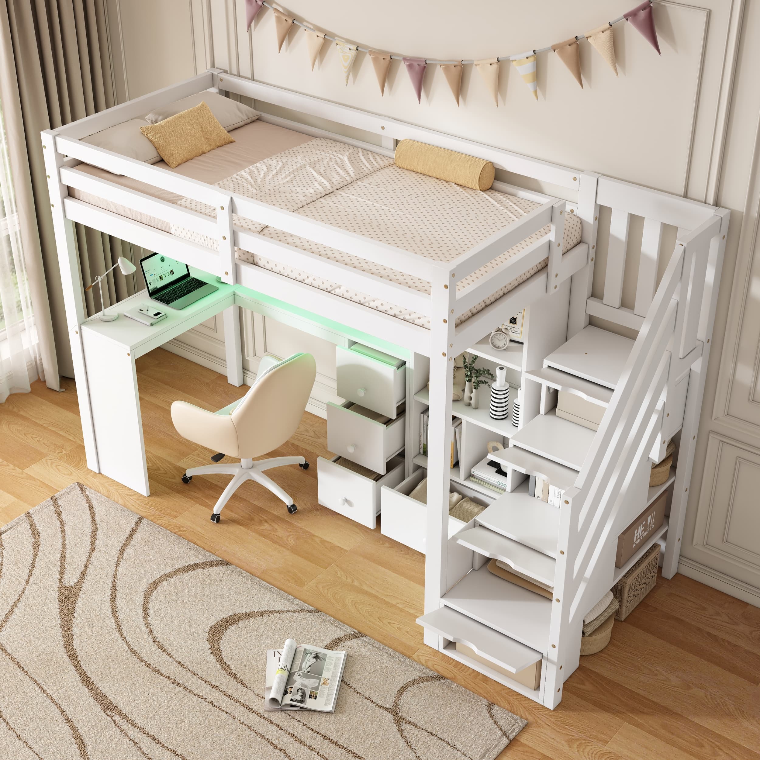 The Ultimate Loft Bed with Desk, Storage & RGB Lights - image 5