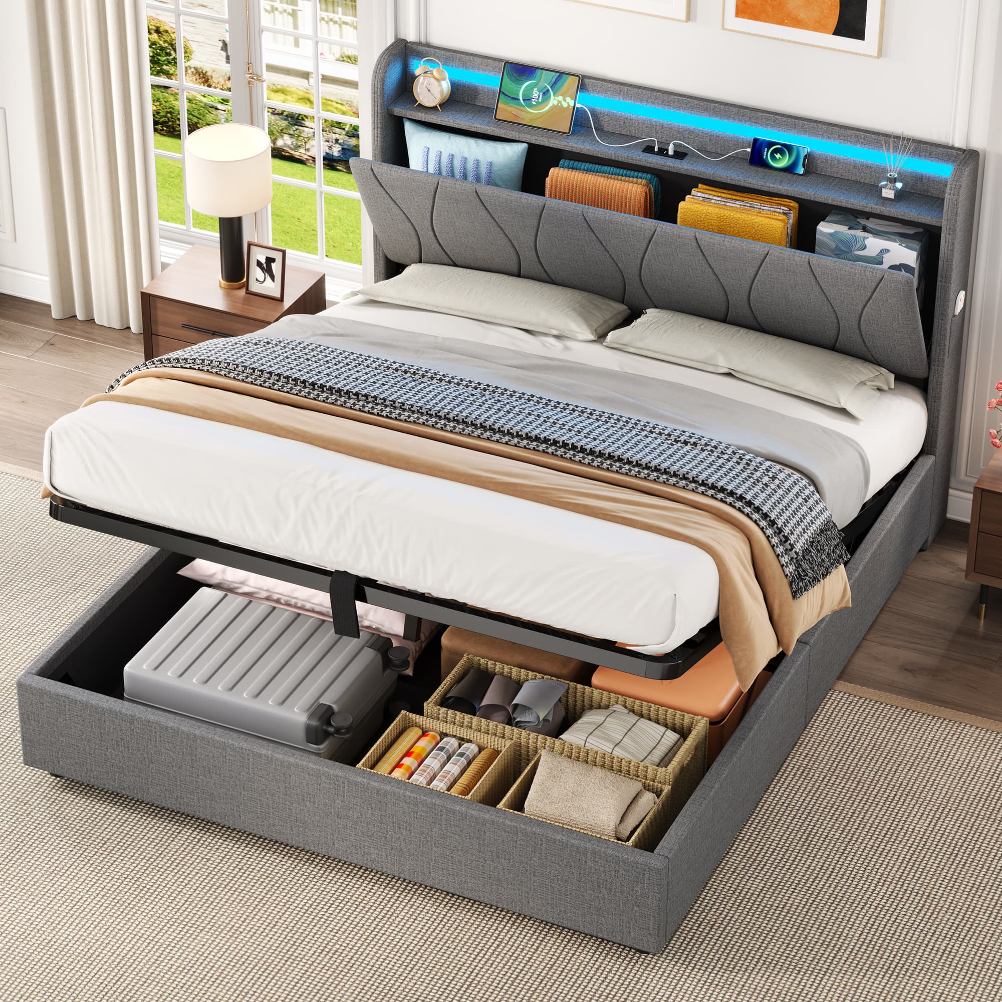 The Ultimate Smart Storage Bed with LEDs & USB Charging - image 2