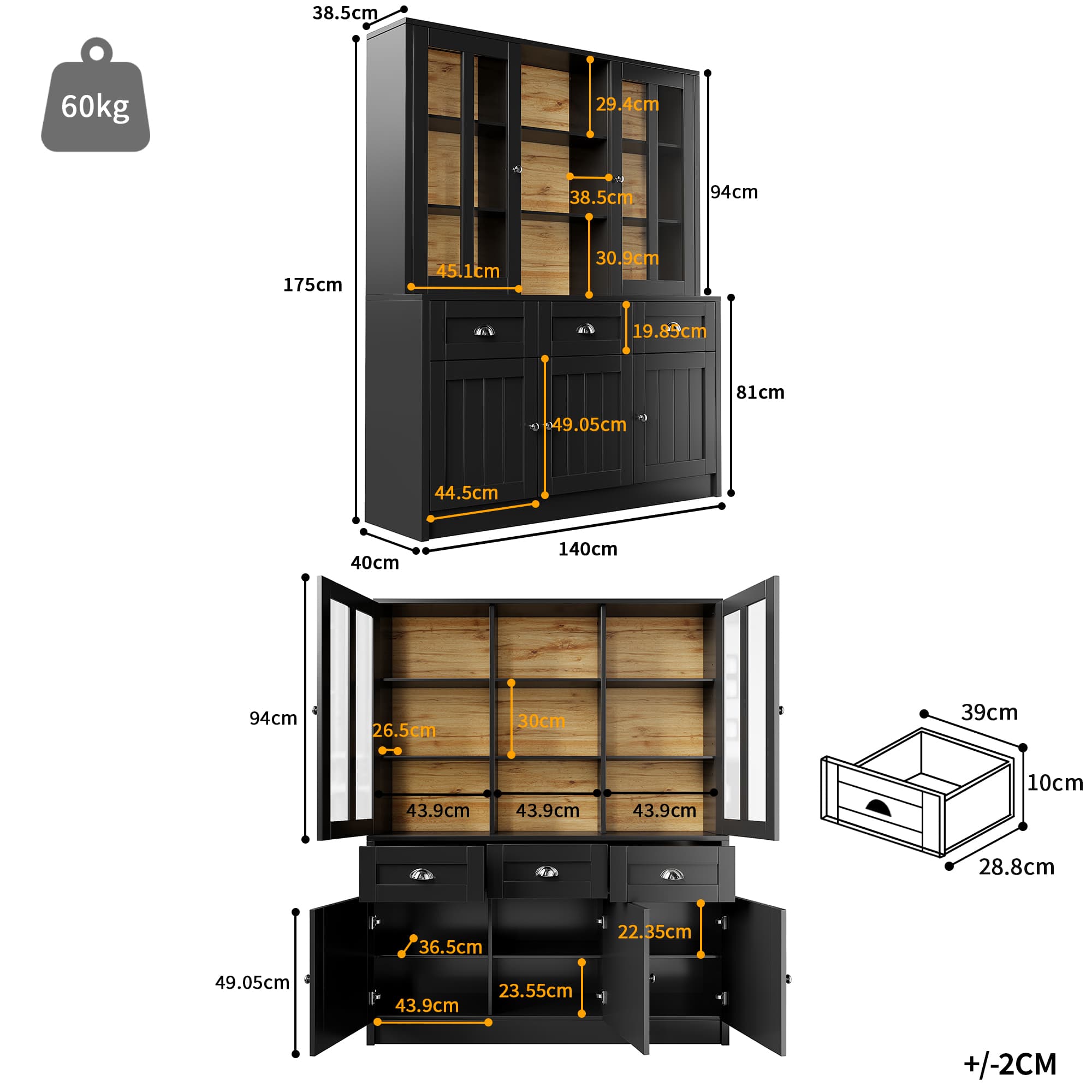 Modern Tall Storage Cabinet for Living Room & Kitchen - image 3