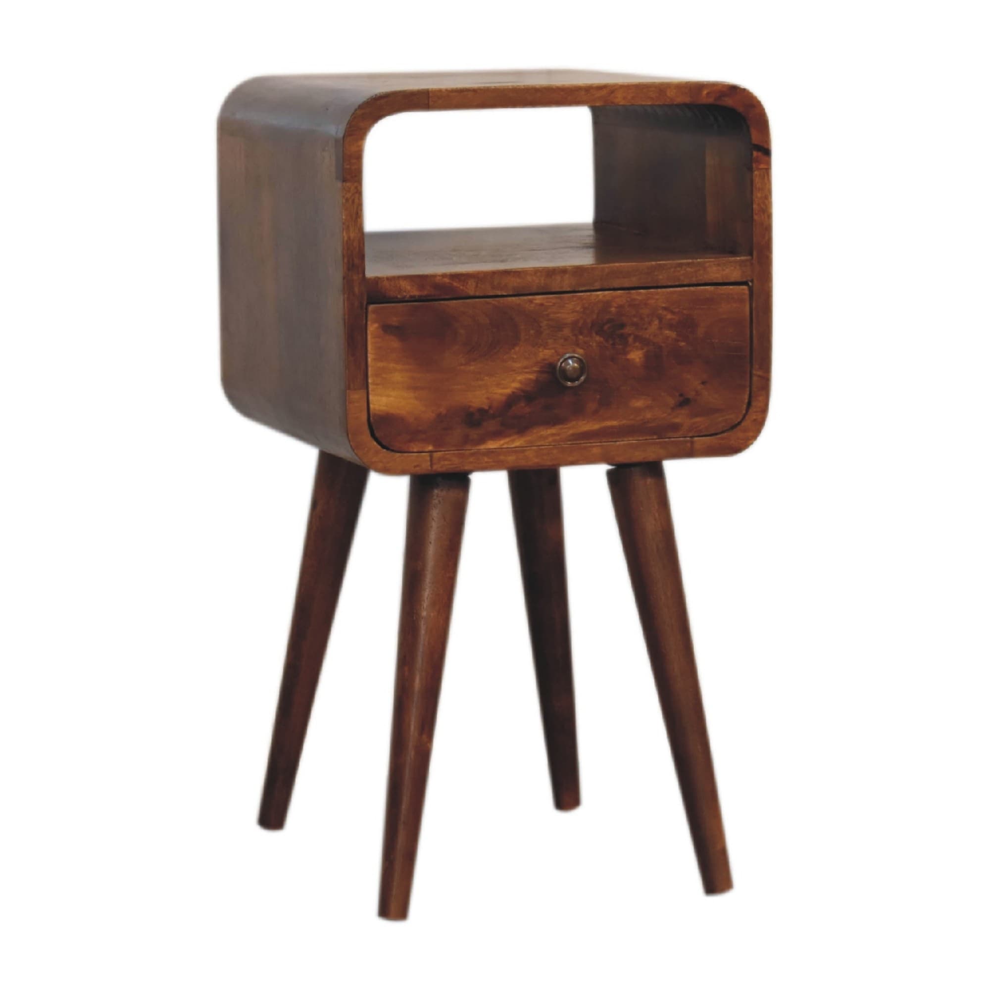 Transform Your Bedroom with this Curved Solid Wood Bedside Table - image 1