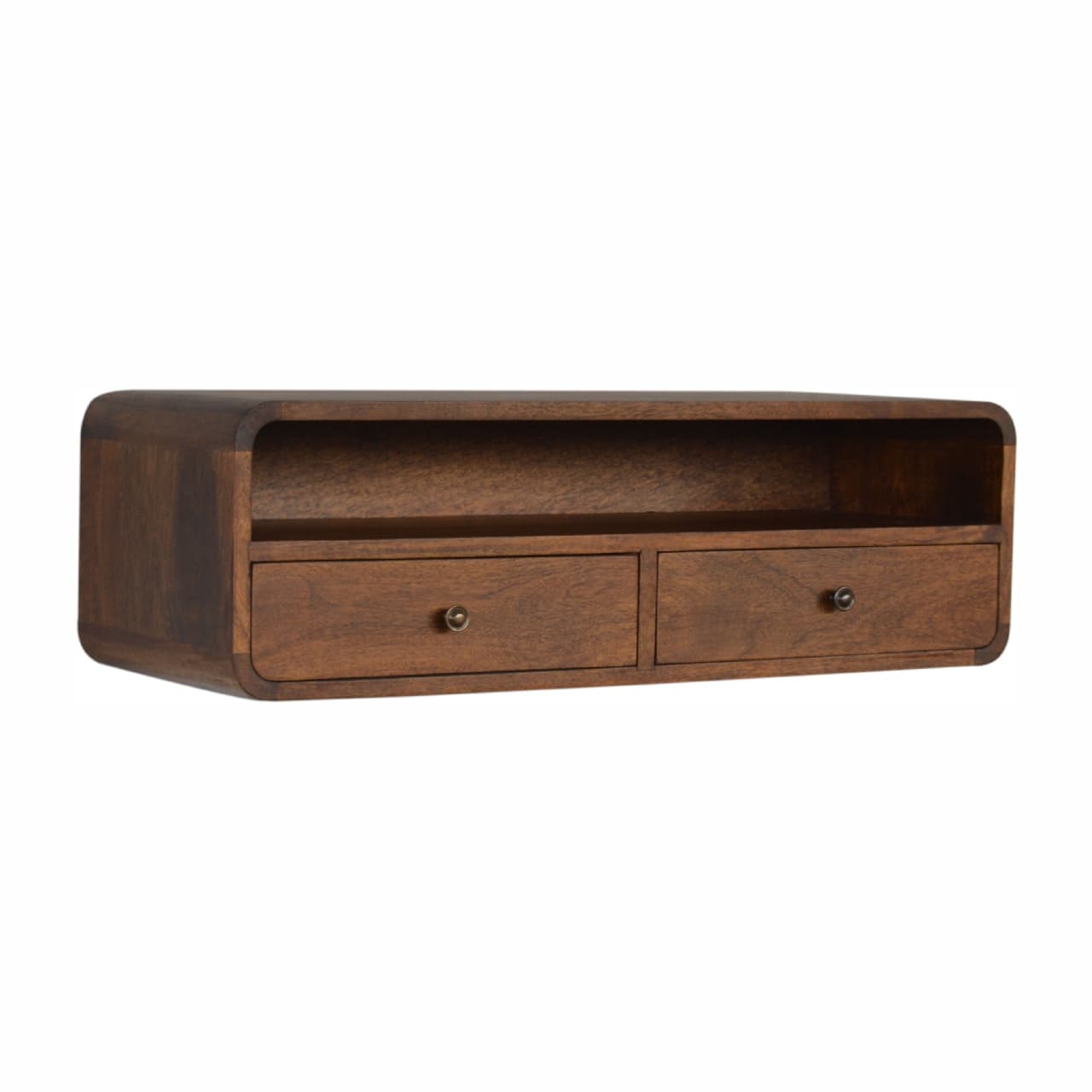 Wall-Mounted Chestnut Console: Effortless Style & Storage - image 2
